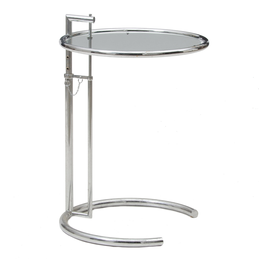 Modern Chrome Accent Table, After Eileen Gray