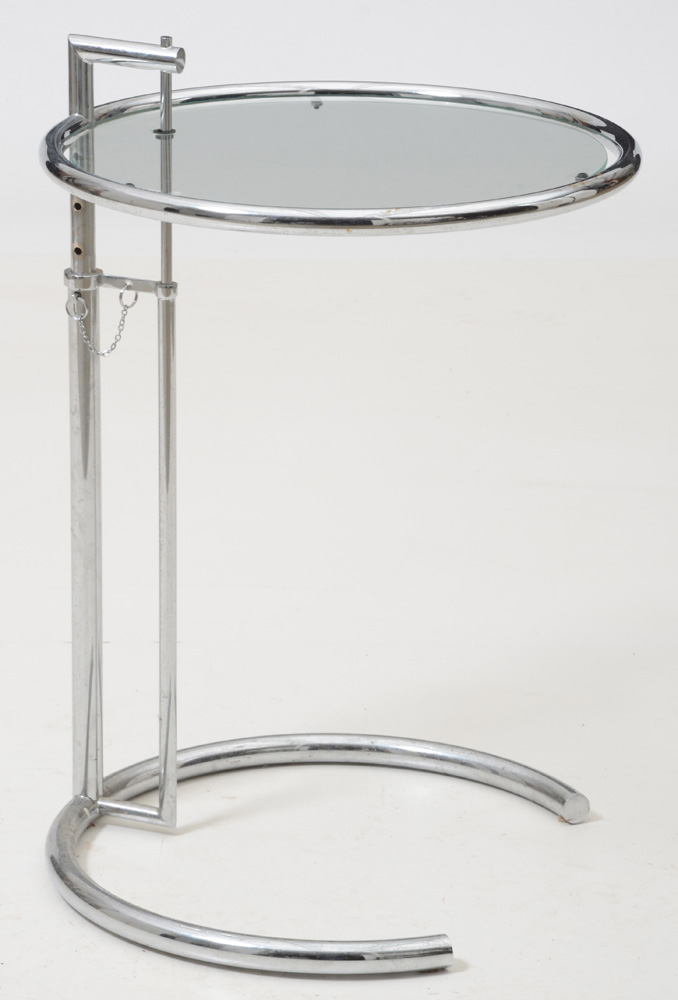 Modern Chrome Accent Table, After Eileen Gray
