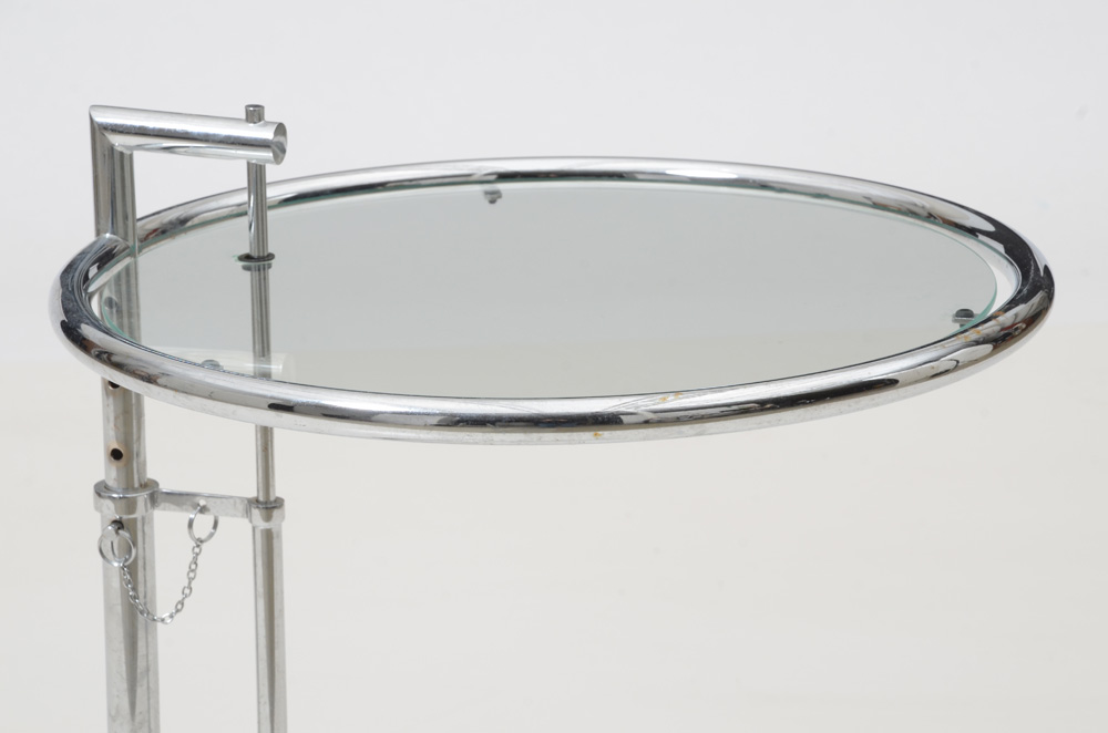 Modern Chrome Accent Table, After Eileen Gray