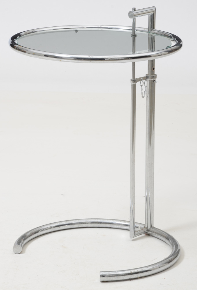 Modern Chrome Accent Table, After Eileen Gray
