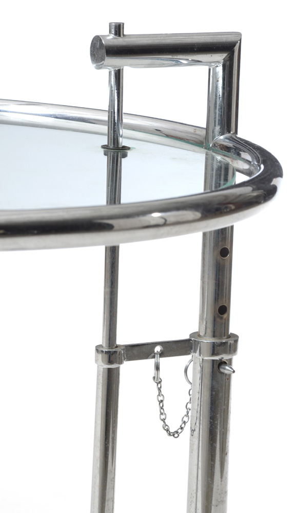 Modern Chrome Accent Table, After Eileen Gray