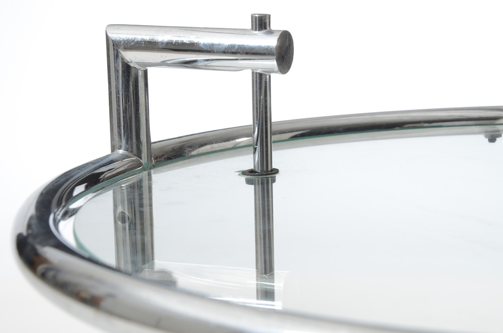 Modern Chrome Accent Table, After Eileen Gray