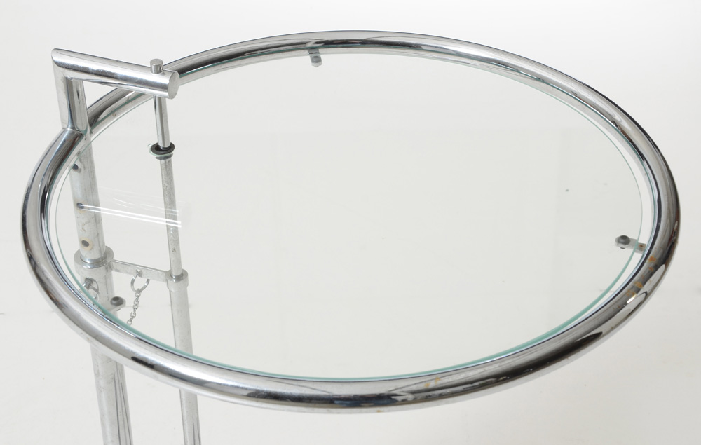 Modern Chrome Accent Table, After Eileen Gray