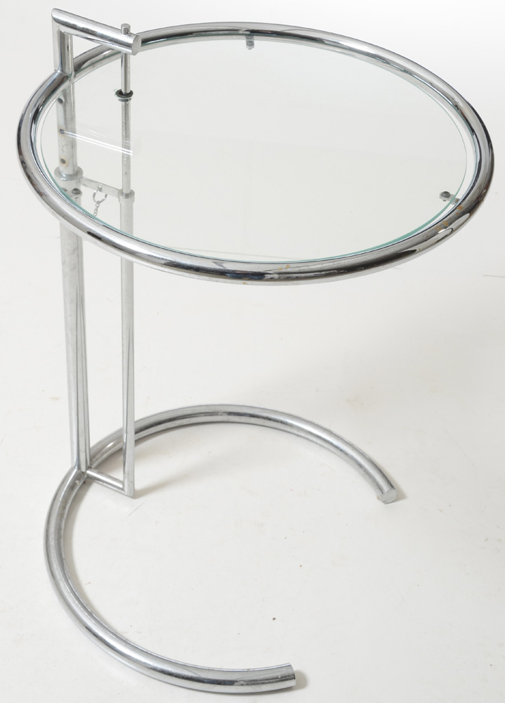 Modern Chrome Accent Table, After Eileen Gray