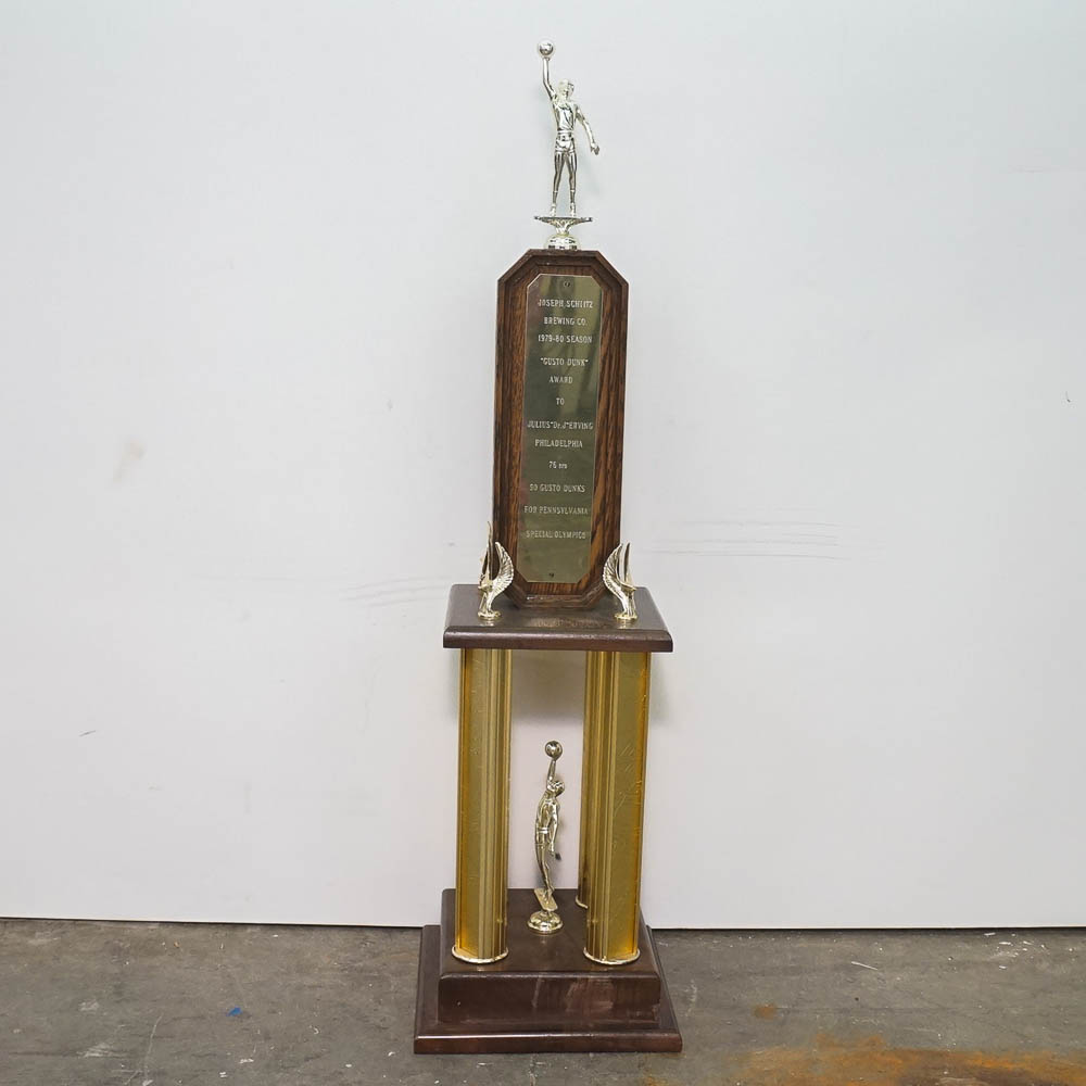 Julius "Dr. J" Erving's 1980-81 "Gusto Dunk" Award Trophy from Schlitz