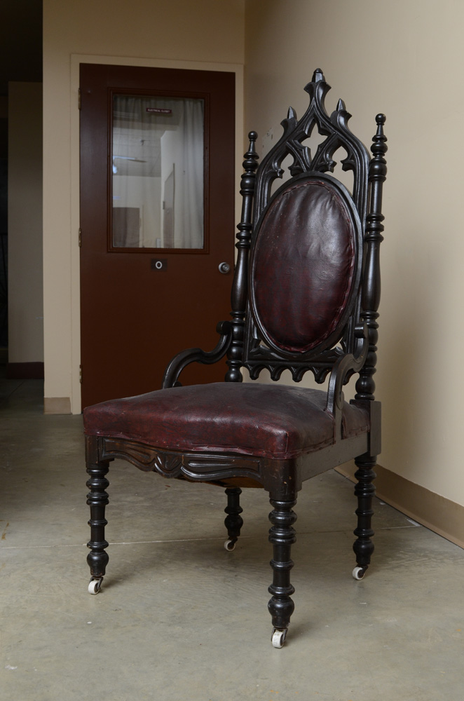 Antique Victorian Gothic Revival Side Chair, Circa Third Quarter 19th Century