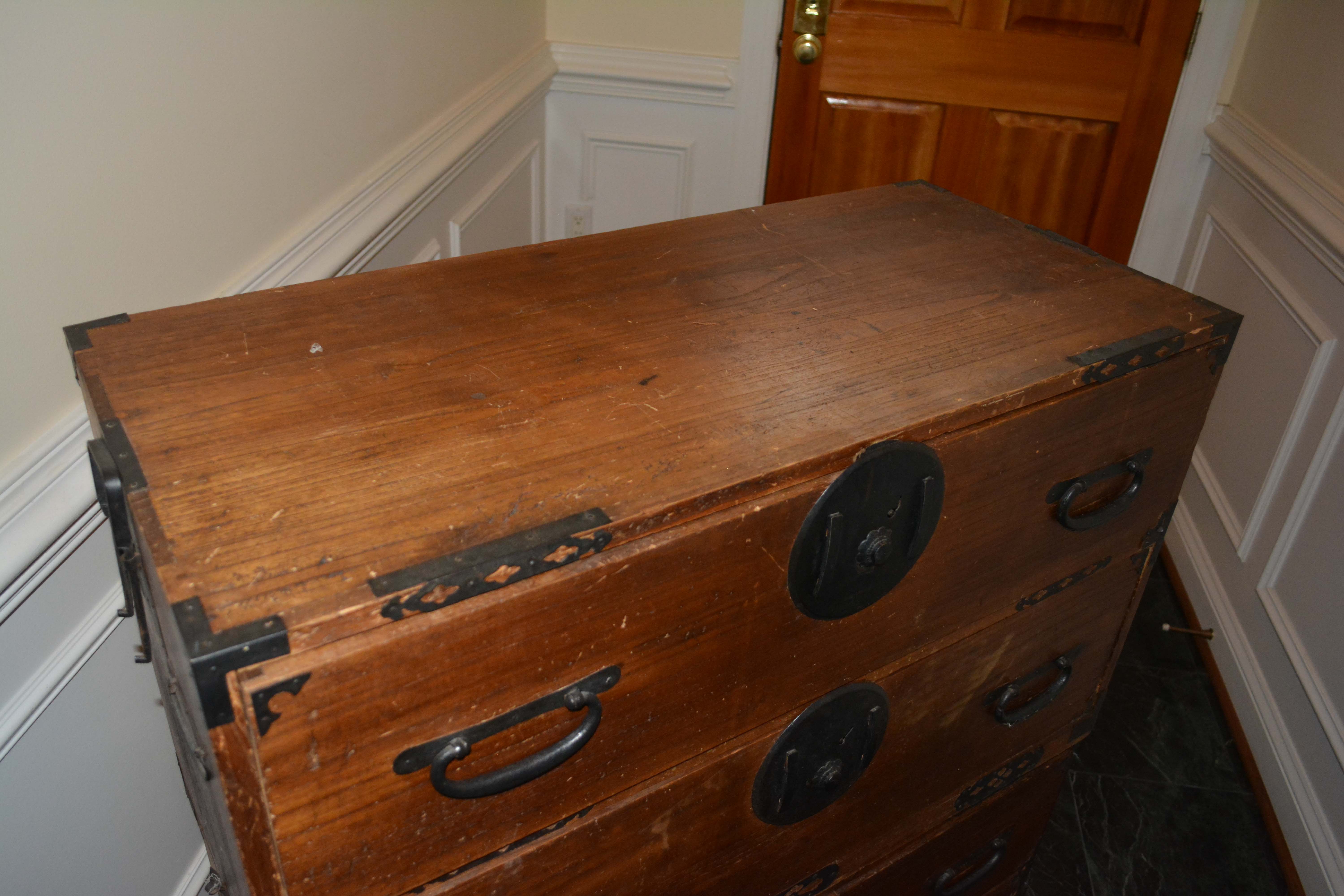Antique Japanese Stacking Campaign Chests