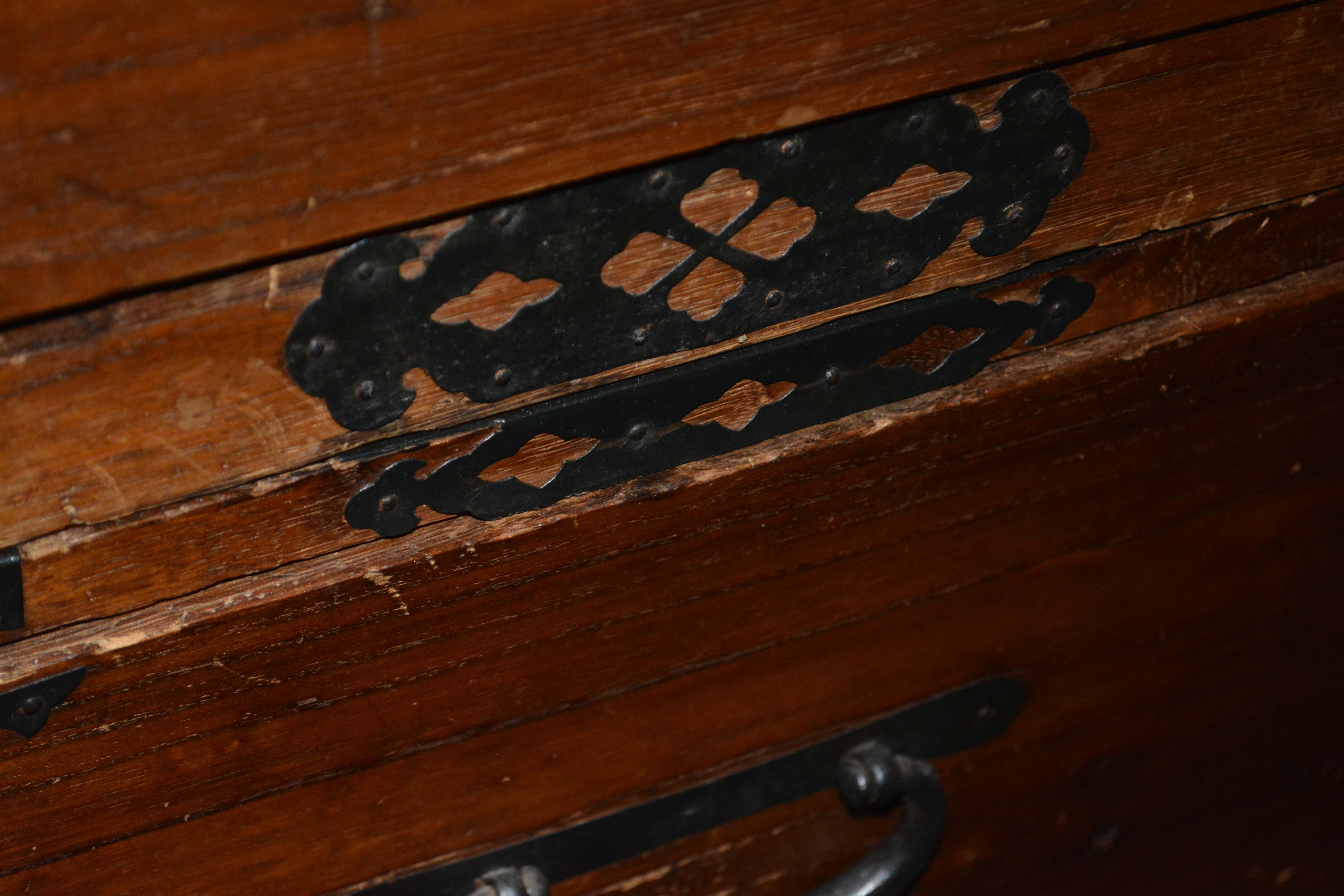 Antique Japanese Stacking Campaign Chests