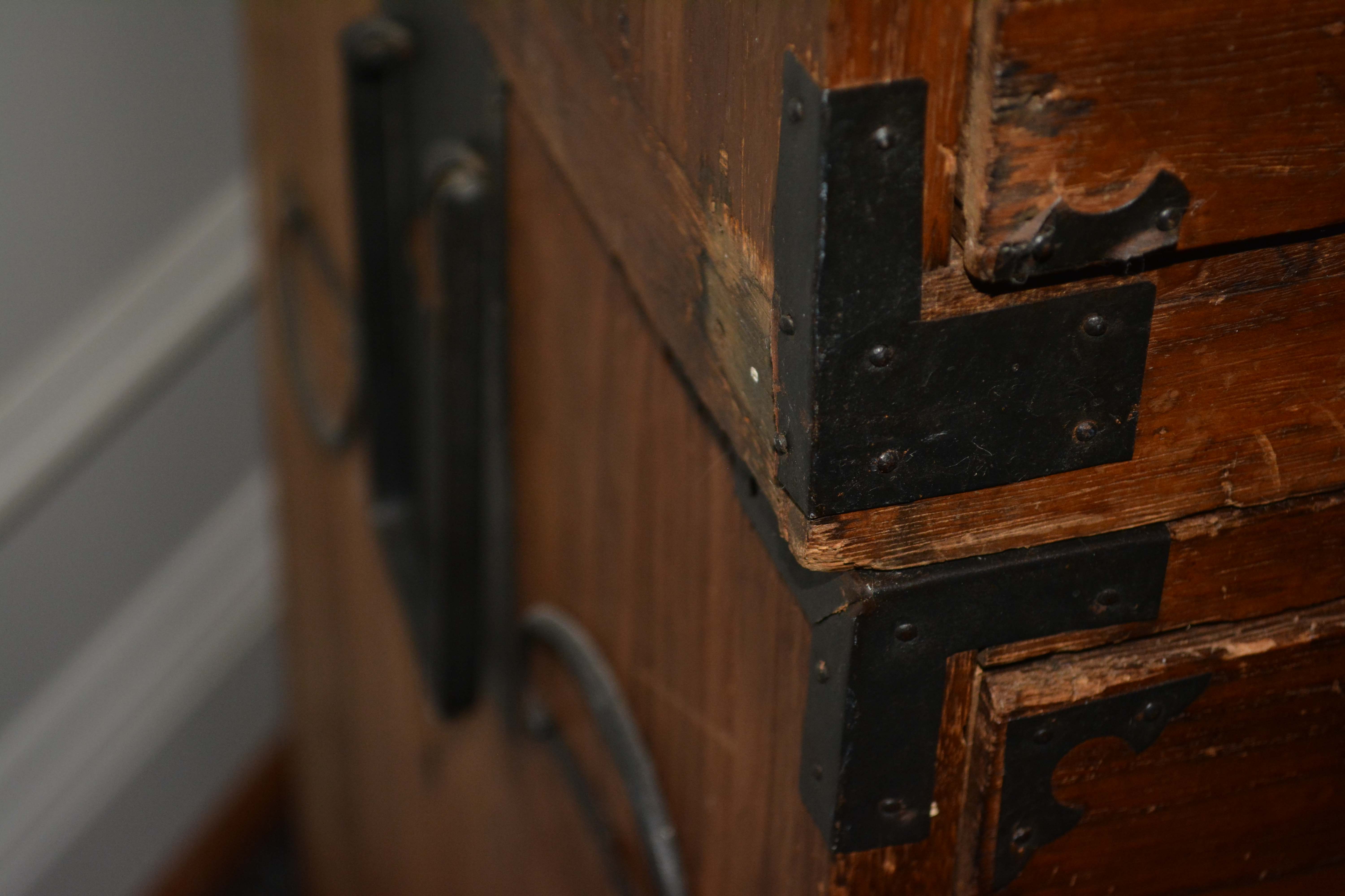 Antique Japanese Stacking Campaign Chests