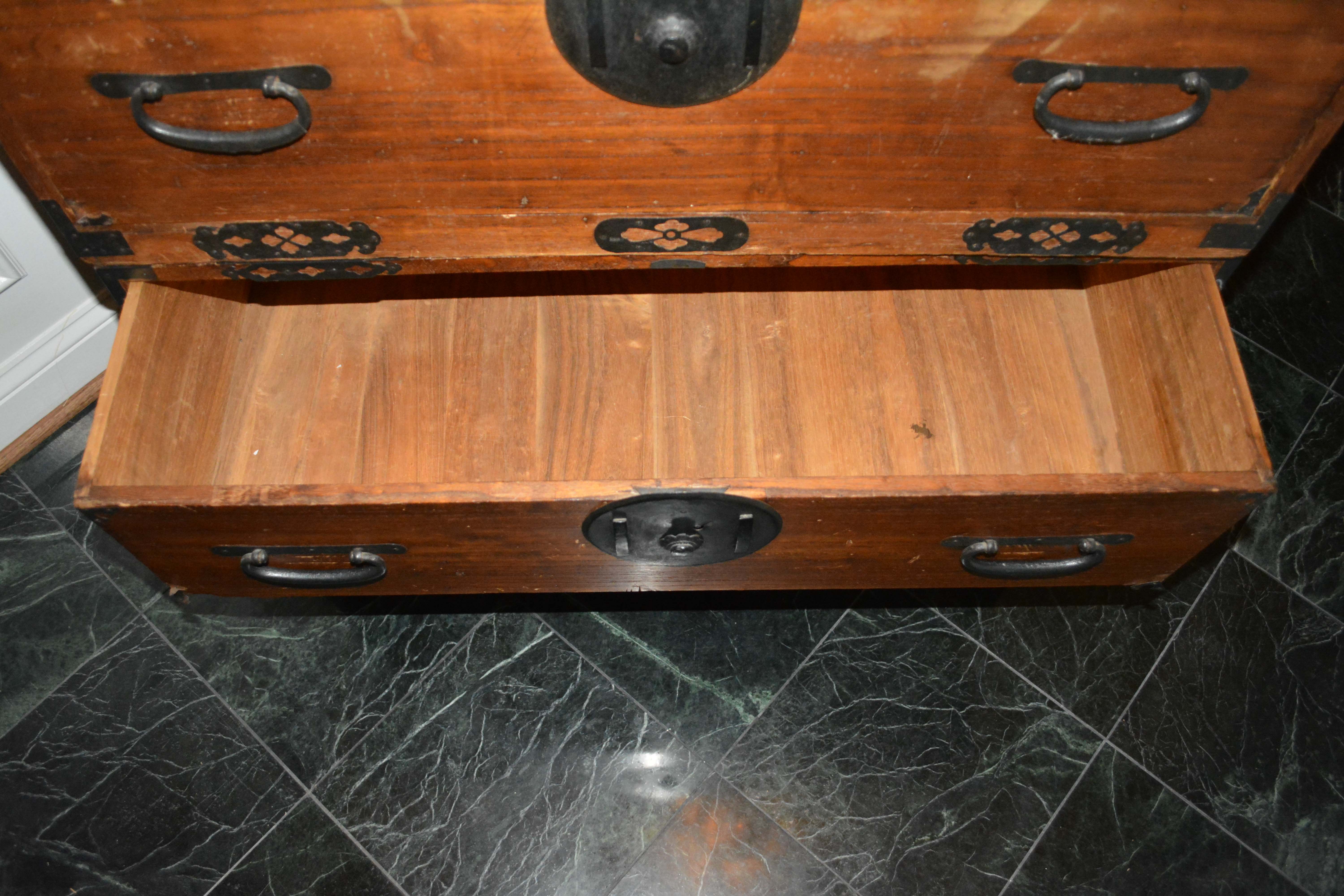 Antique Japanese Stacking Campaign Chests