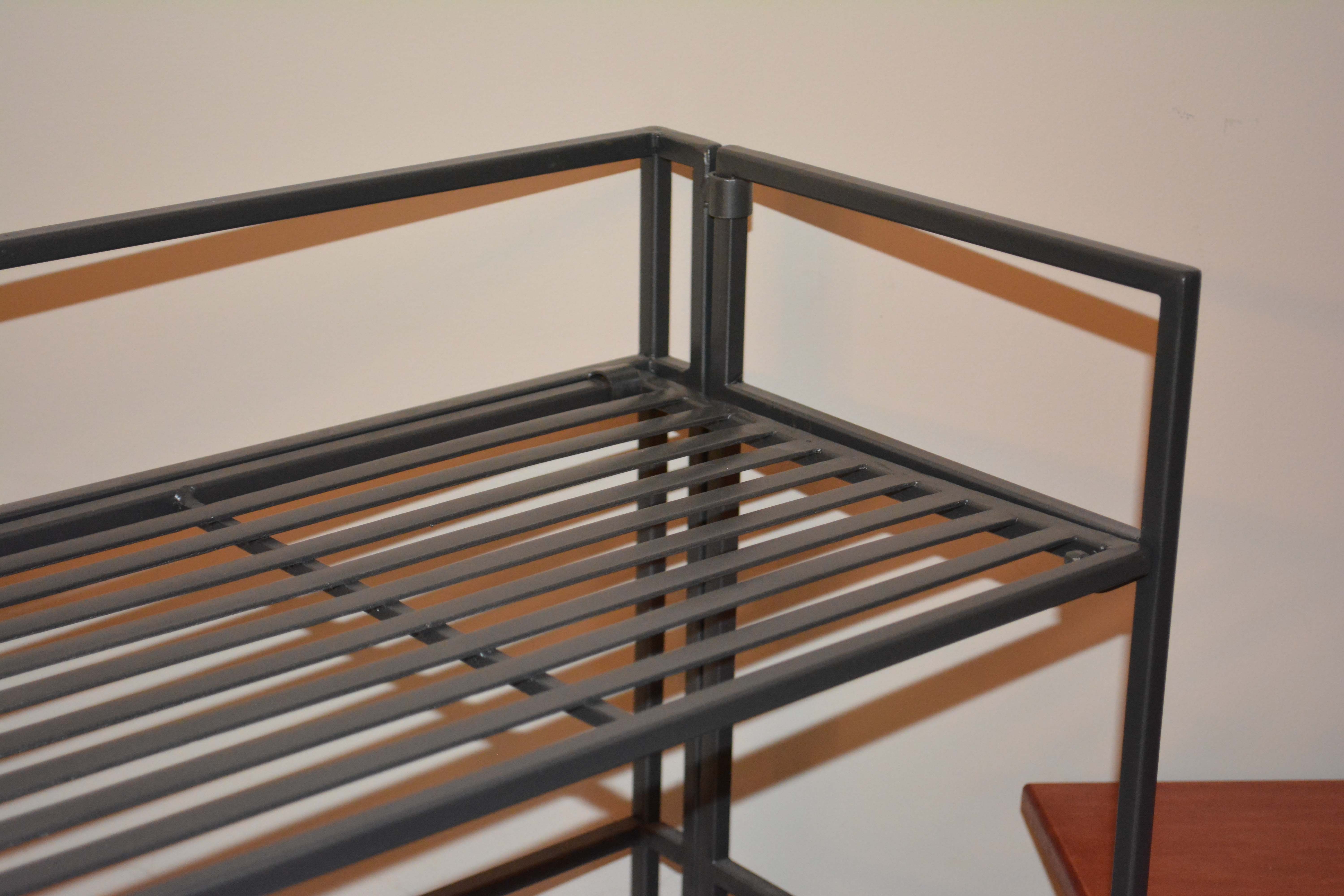 Three Folding Metal Shelving Units