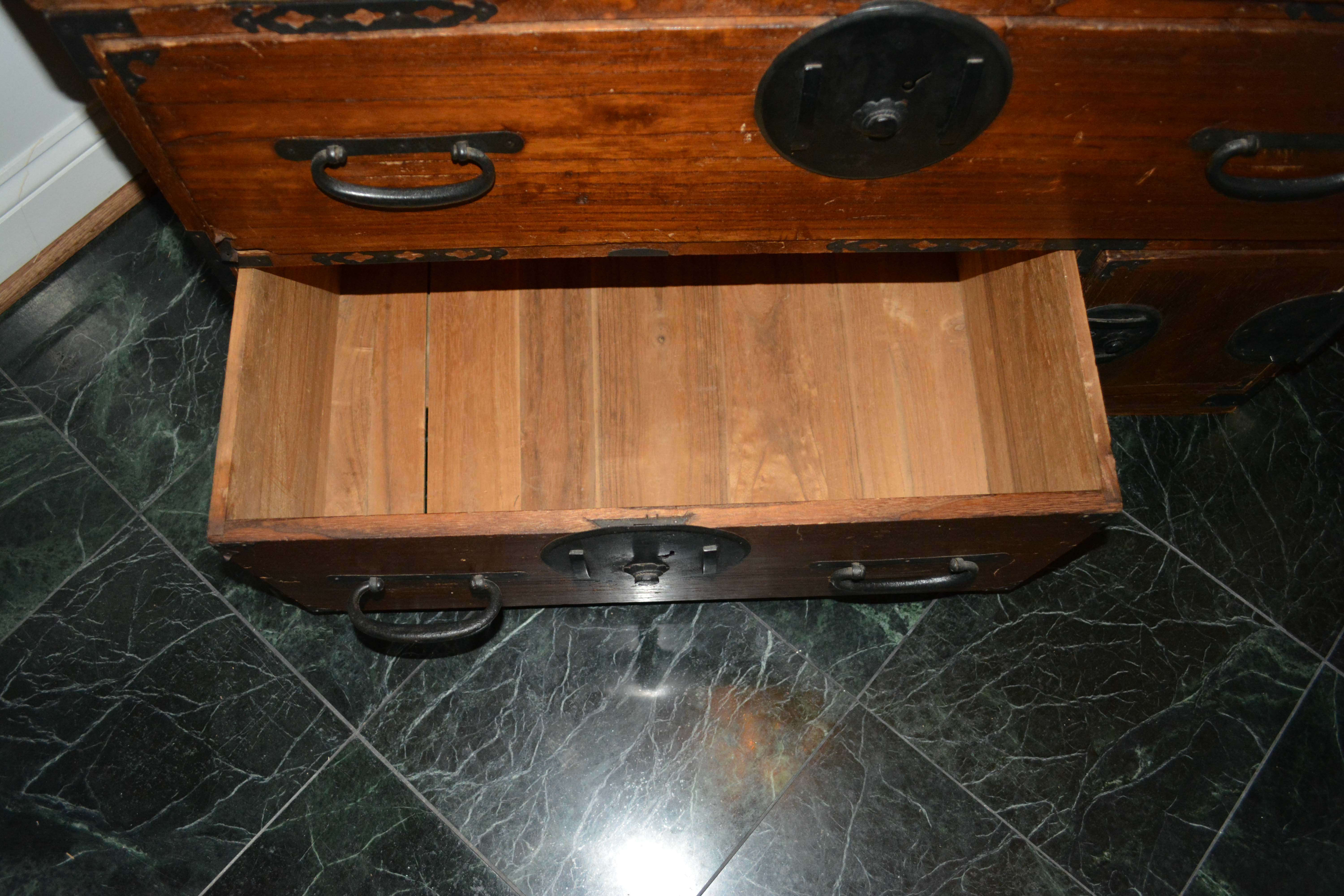 Antique Japanese Stacking Campaign Chests