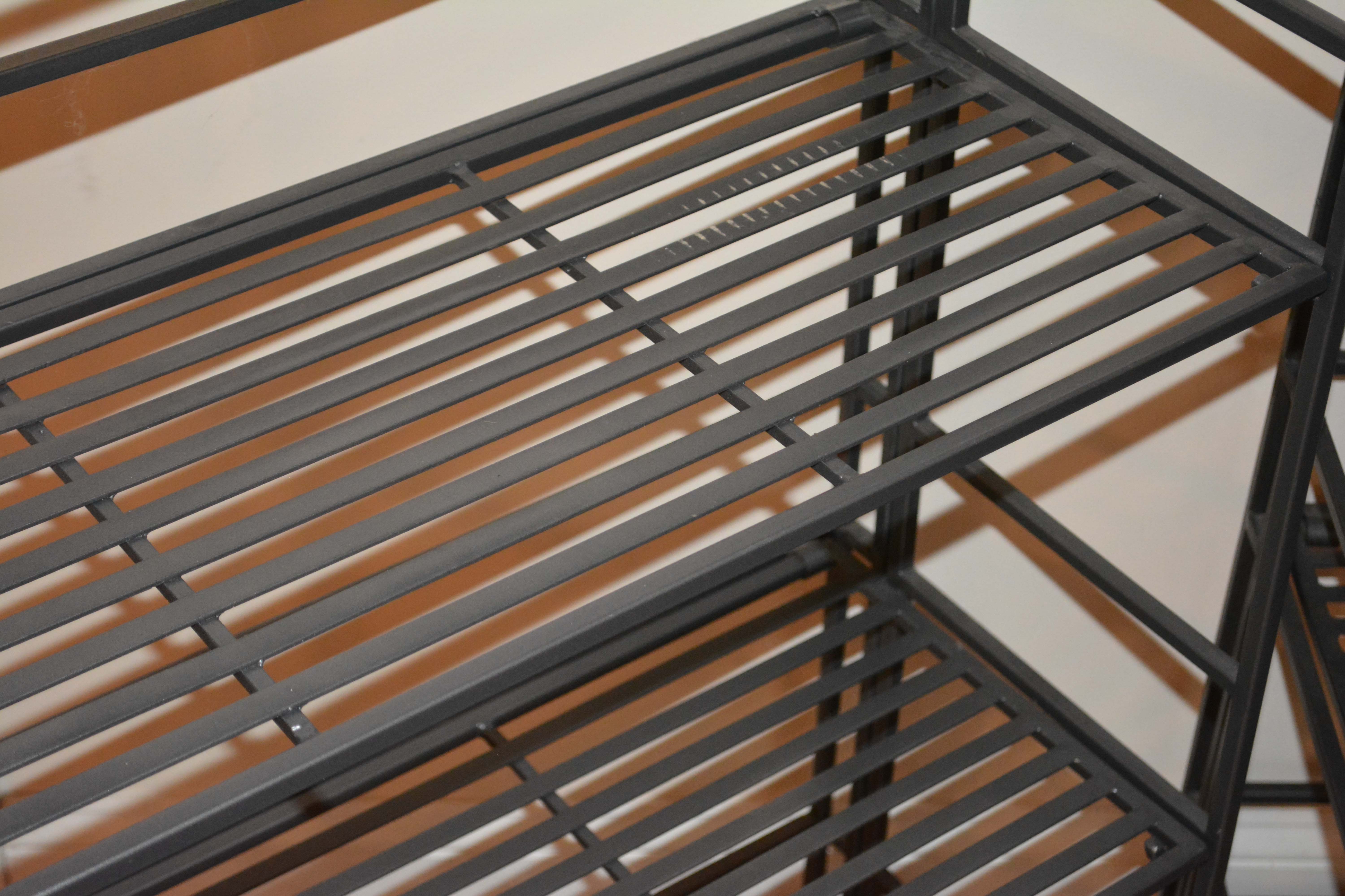 Three Folding Metal Shelving Units