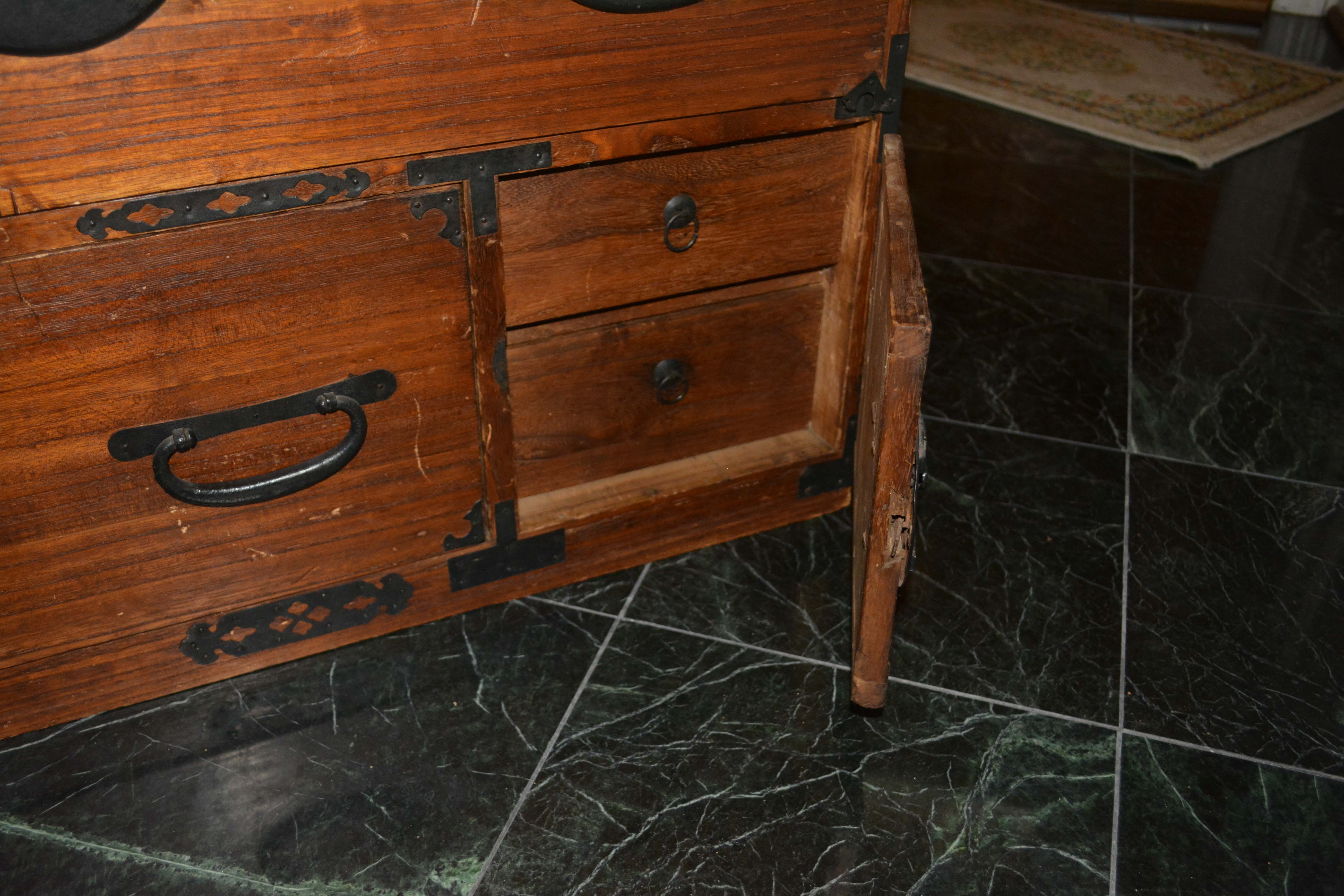Antique Japanese Stacking Campaign Chests