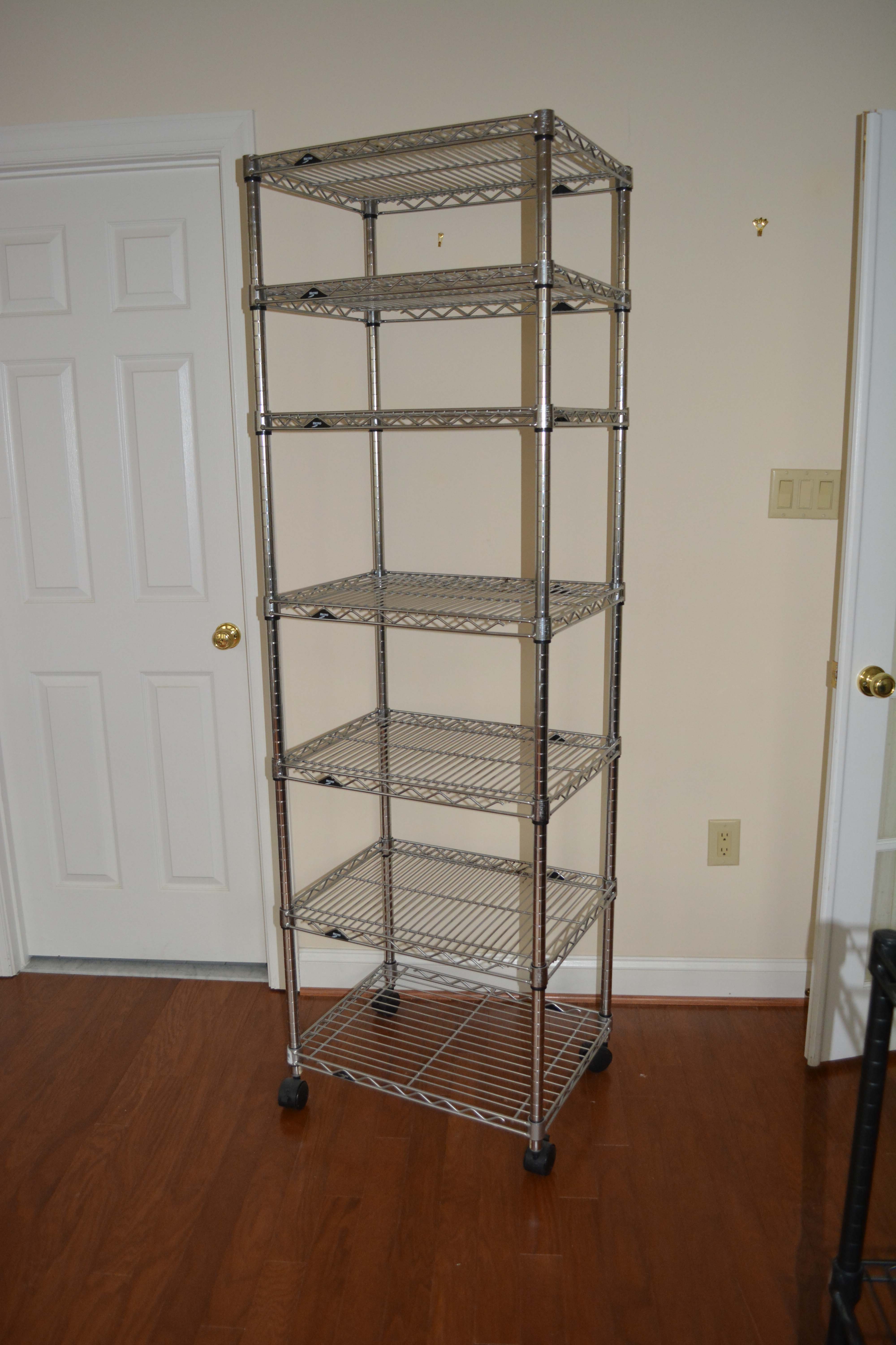 Pair of Metro Wire Rolling Shelving Units