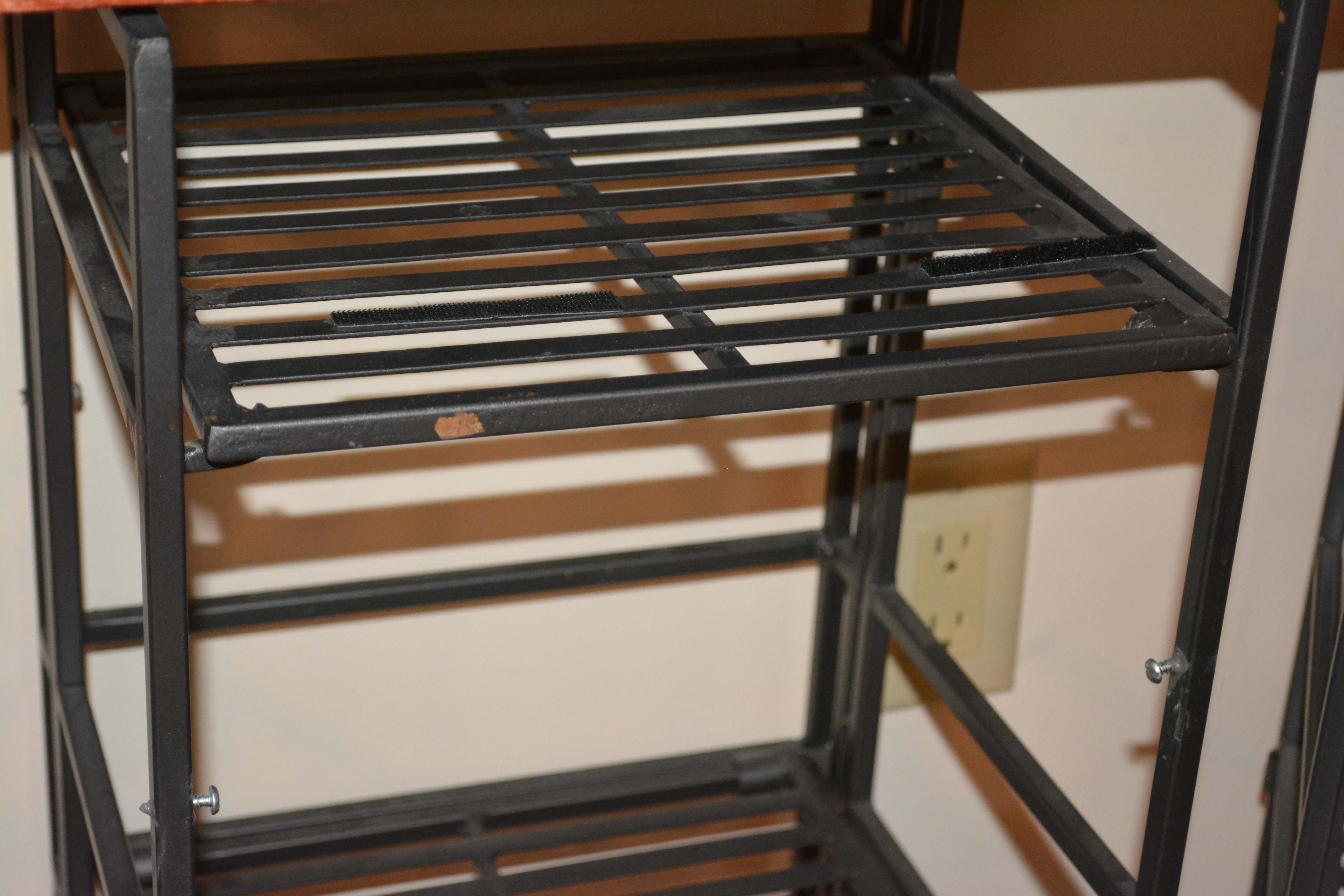 Three Folding Metal Shelving Units