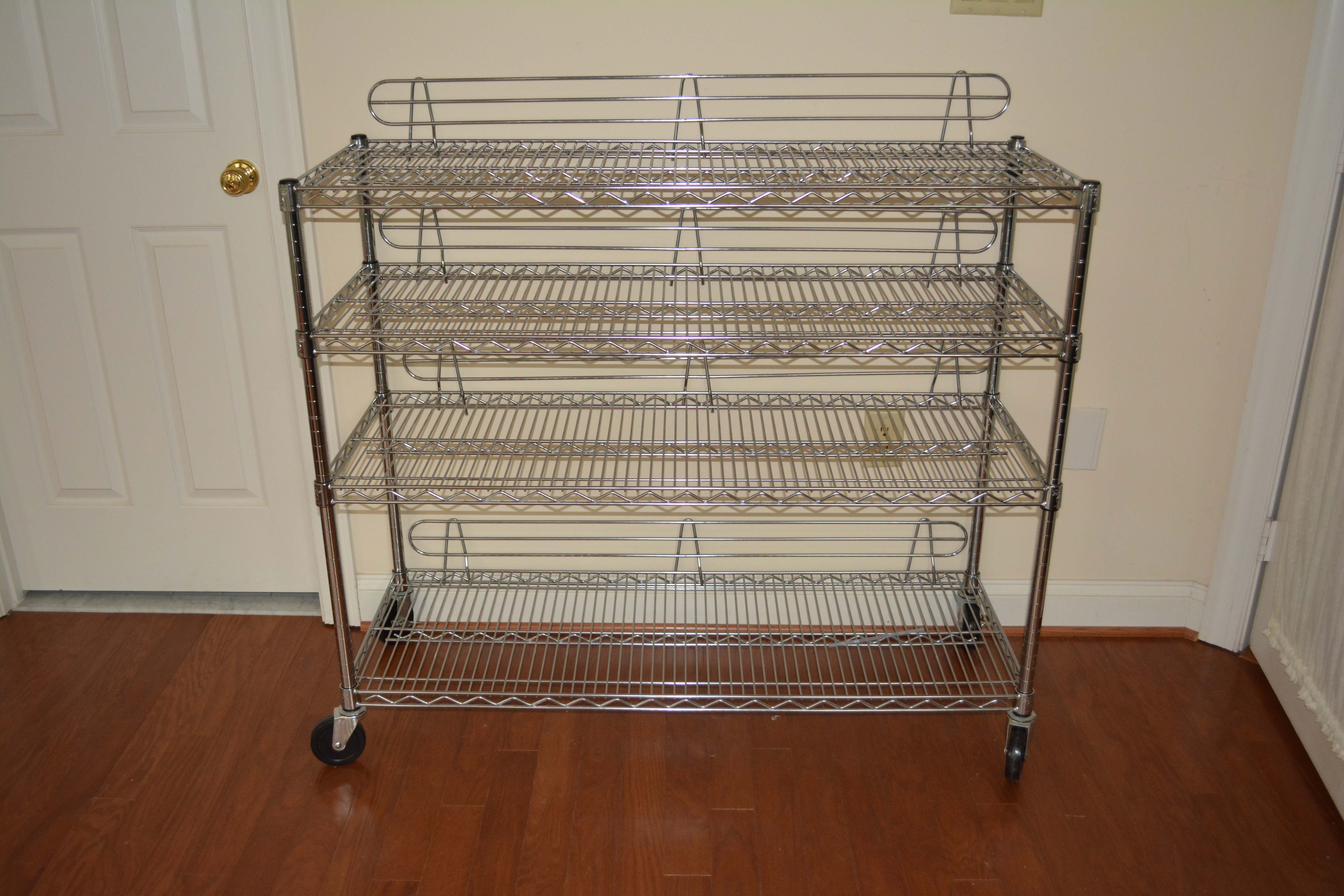 Pair of Metro Wire Rolling Shelving Units