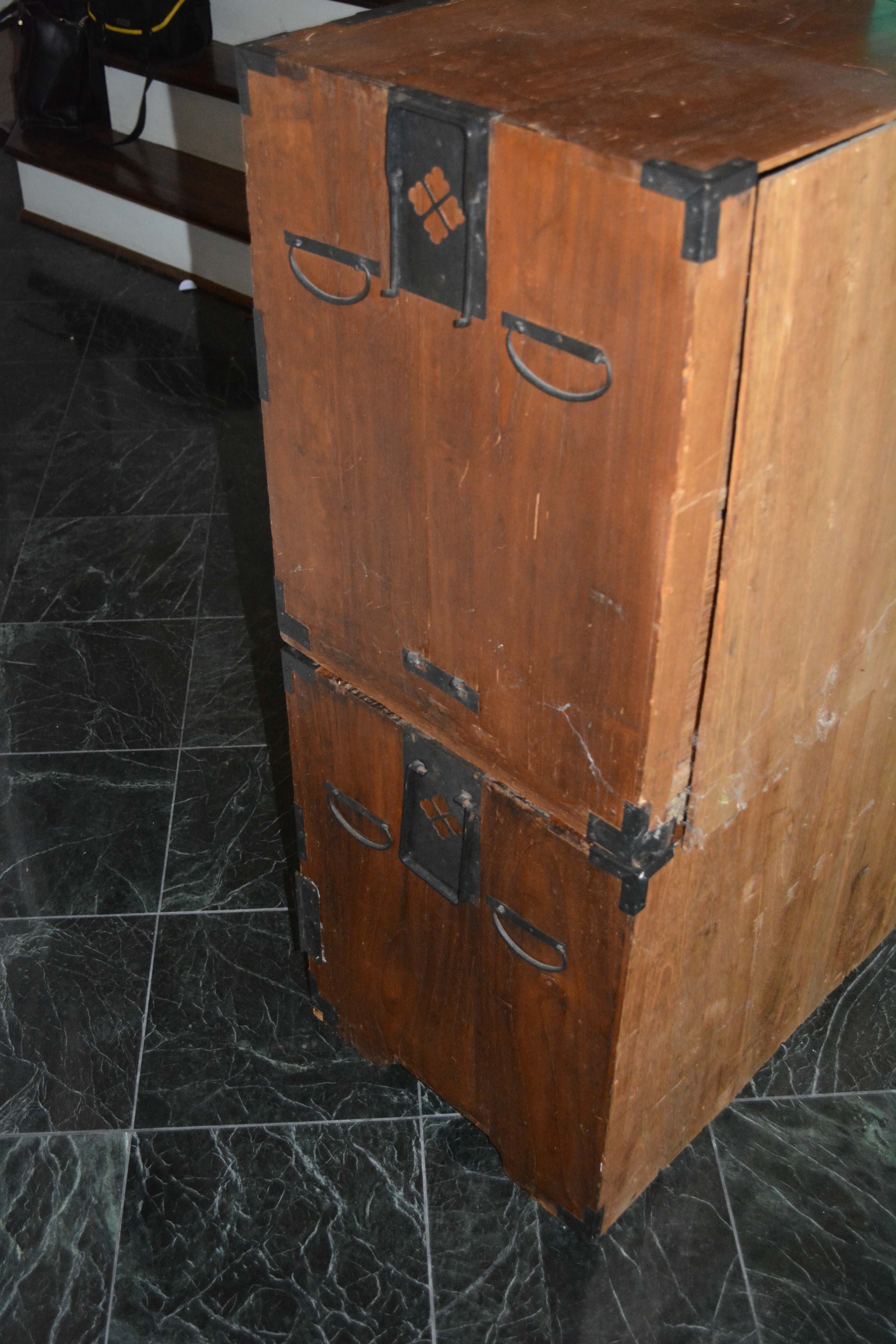 Antique Japanese Stacking Campaign Chests