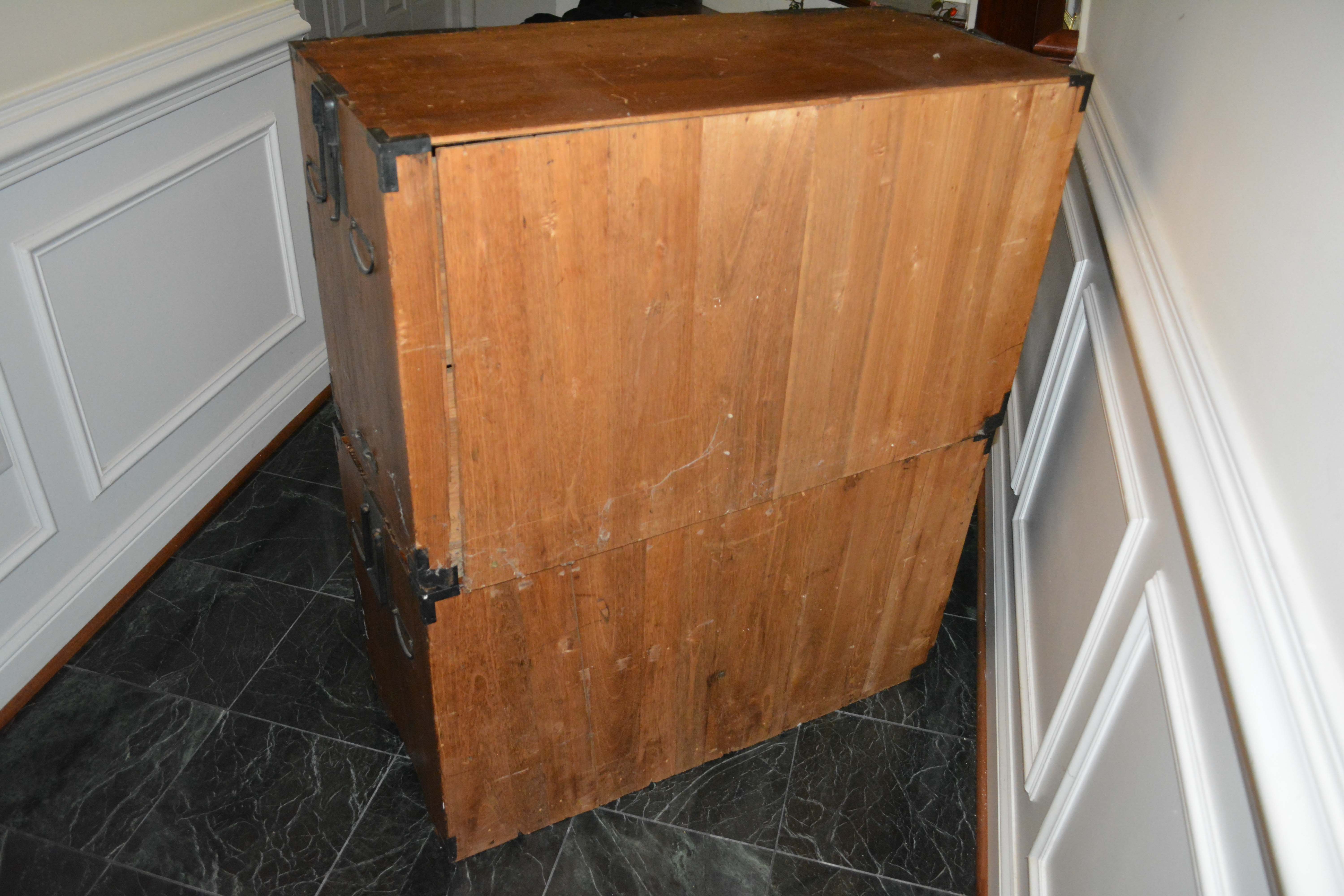 Antique Japanese Stacking Campaign Chests