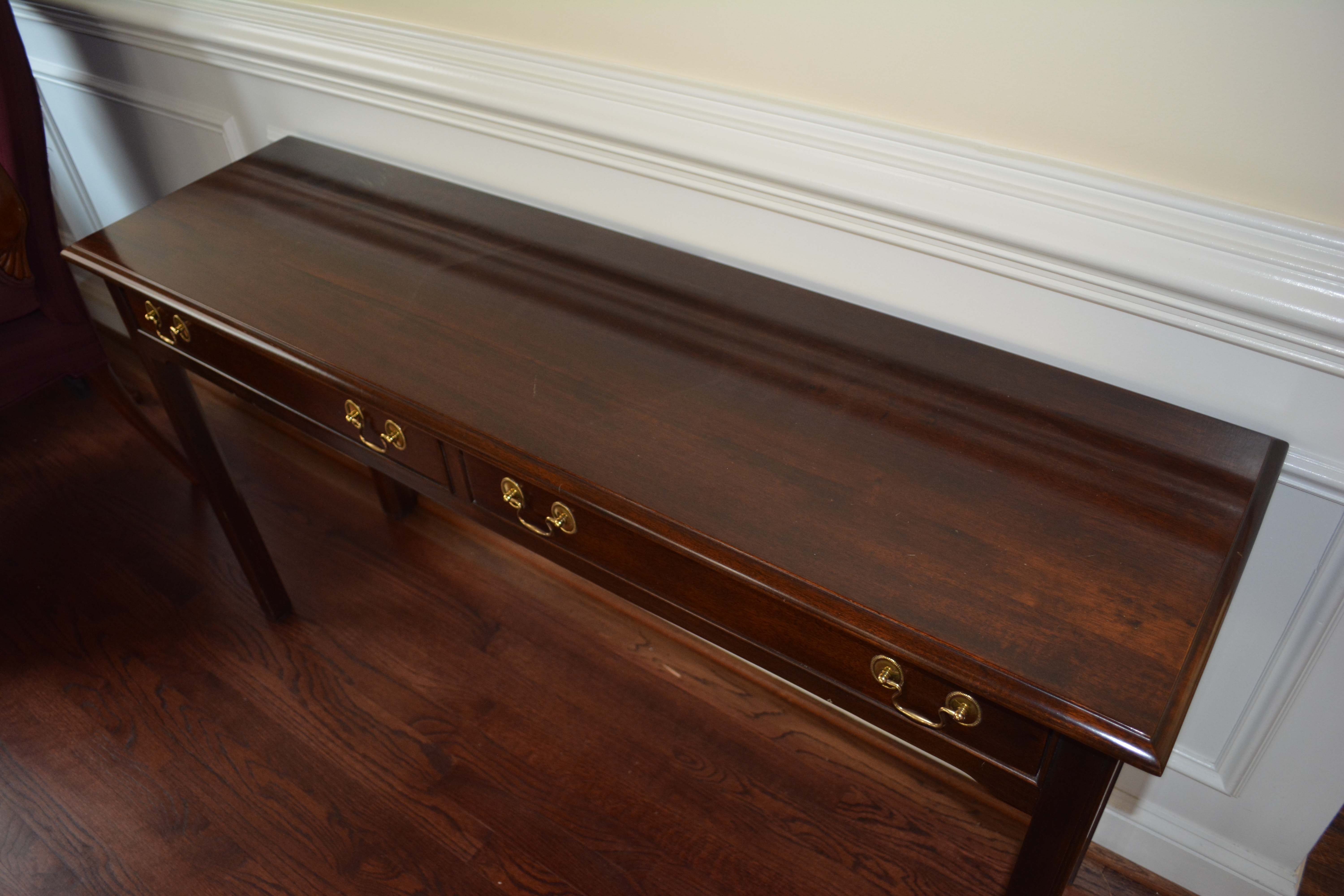 Stickley Federal Style Sofa Table with Stickley Stools