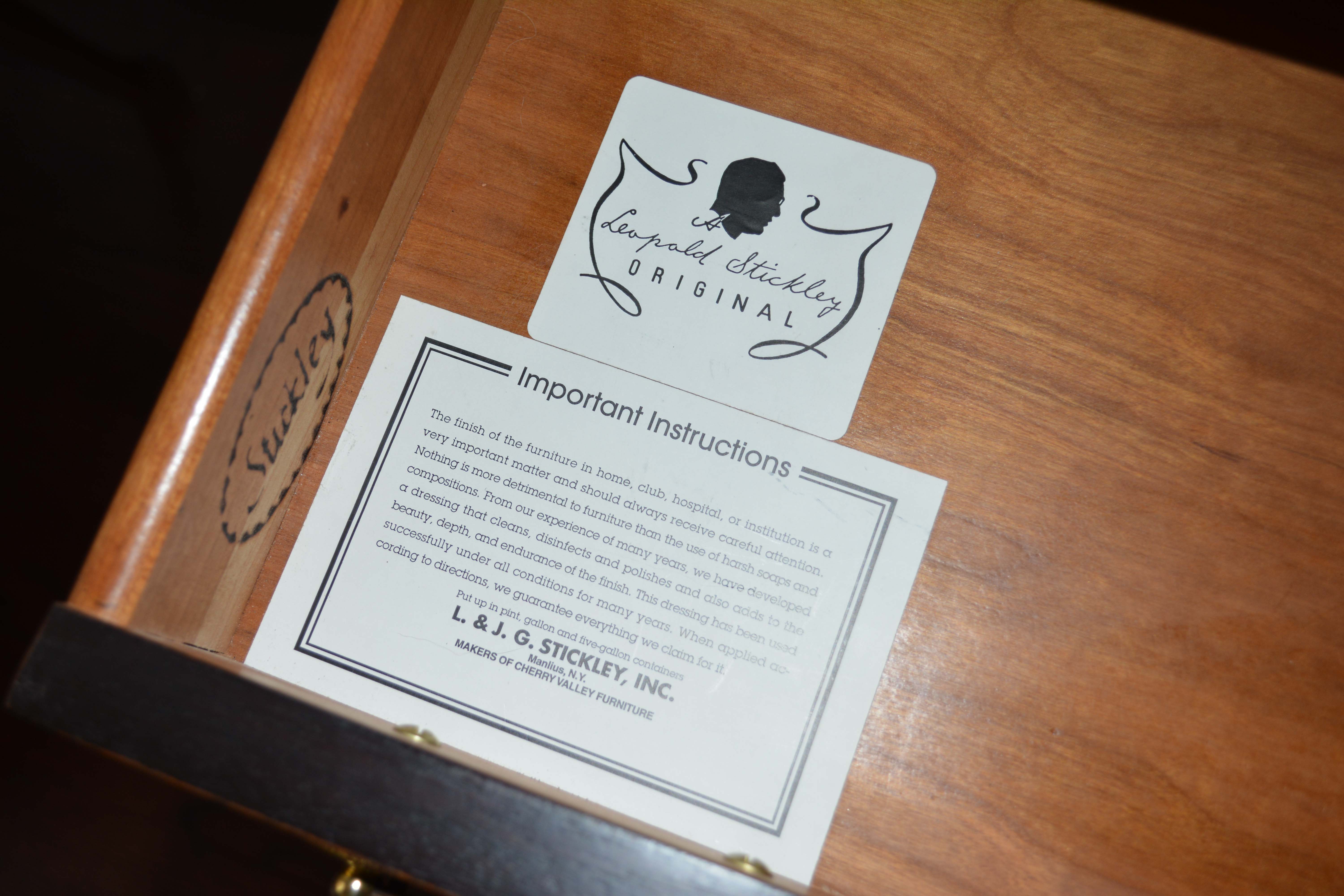 Stickley Federal Style Sofa Table with Stickley Stools