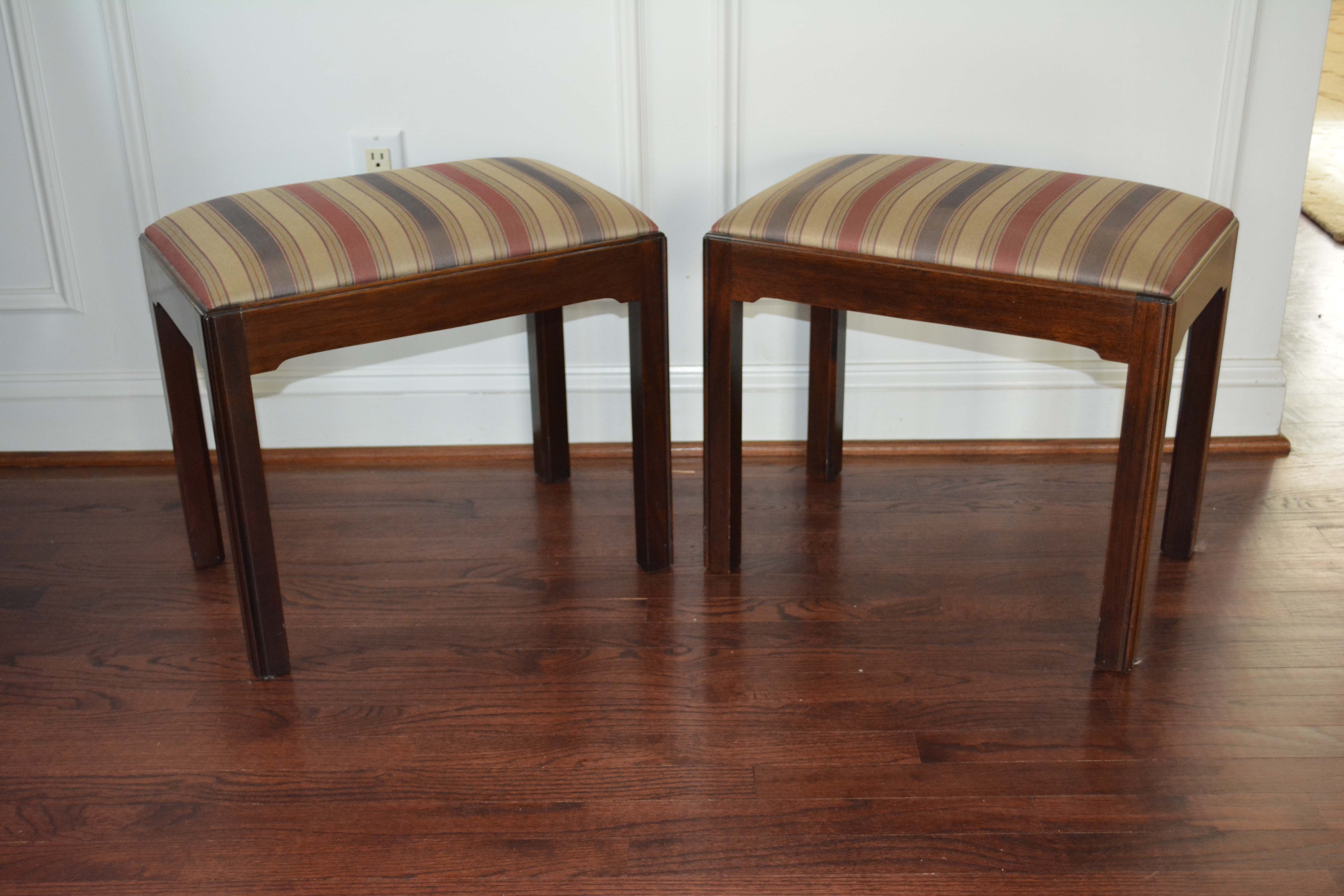 Stickley Federal Style Sofa Table with Stickley Stools