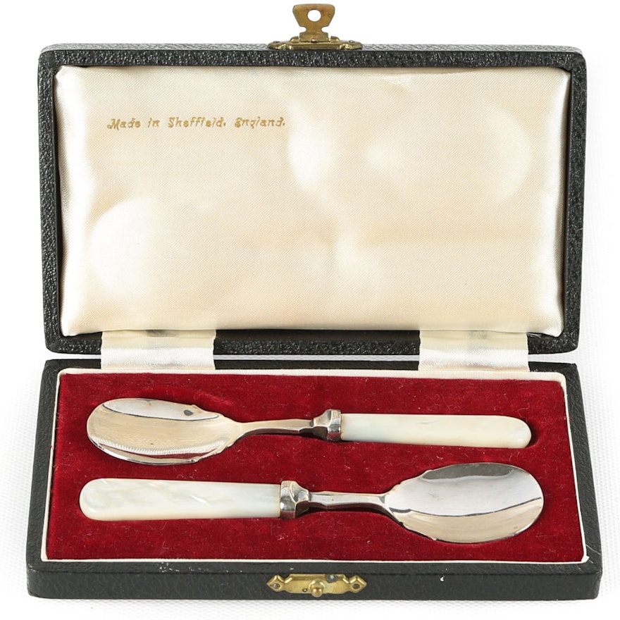 Sheffield Mother of Pearl Handled Spoons