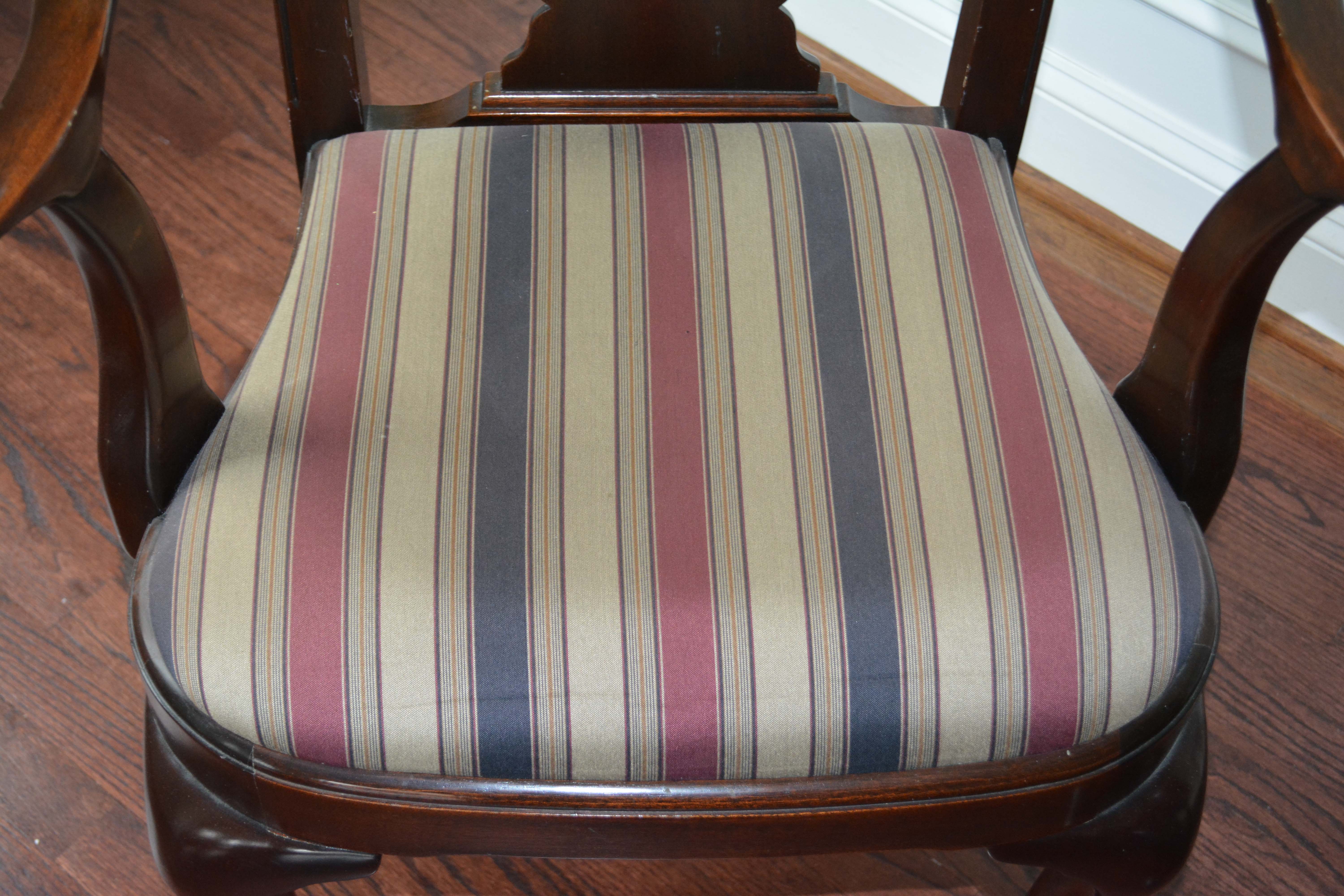 Pair of Queen Anne Style Armchairs by Stickley