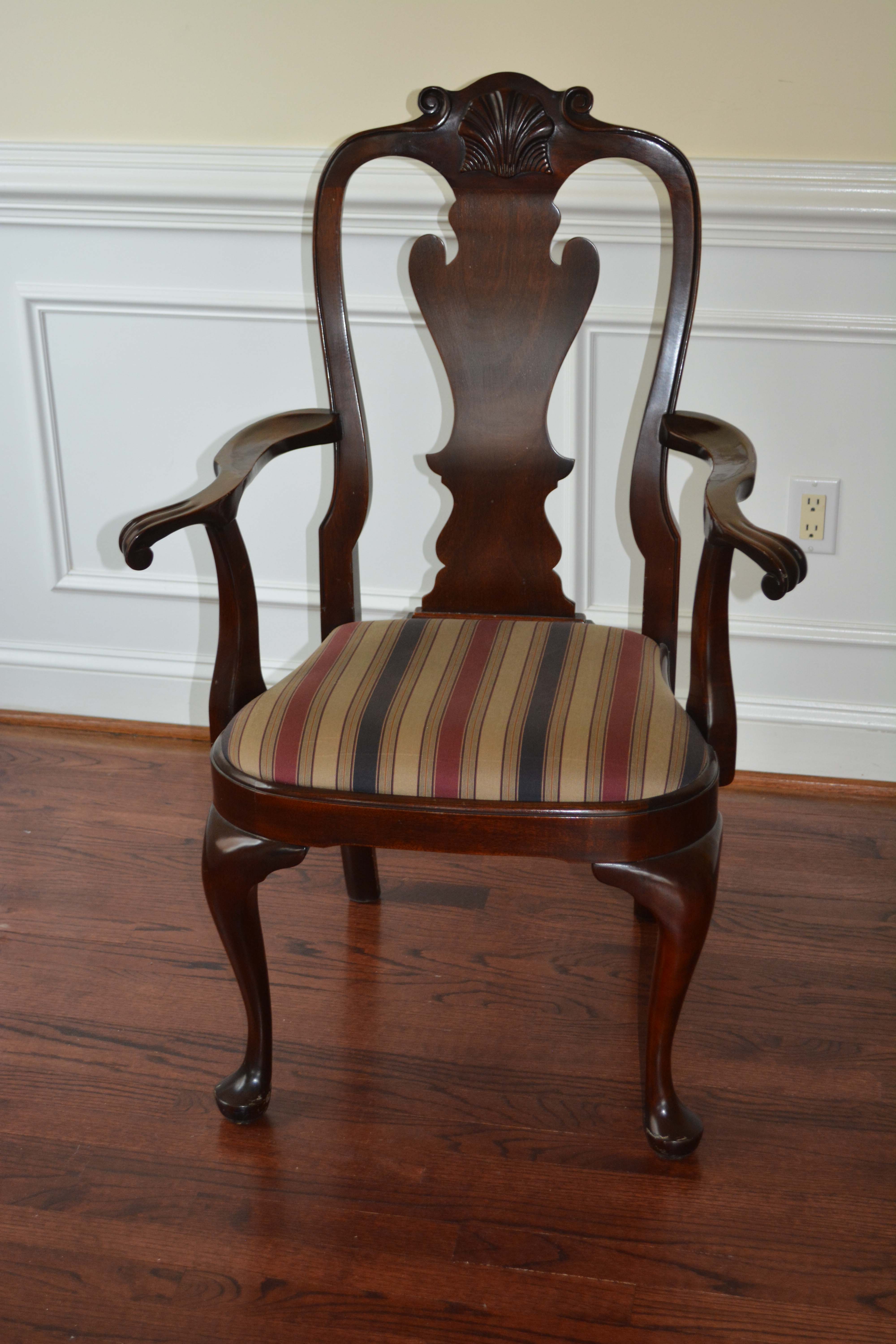 Pair of Queen Anne Style Armchairs by Stickley