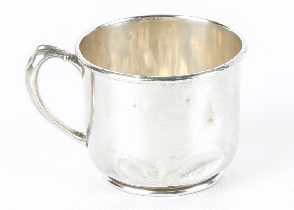 Vintage Birks Sterling Silver Baby Cup and Webster Rattle