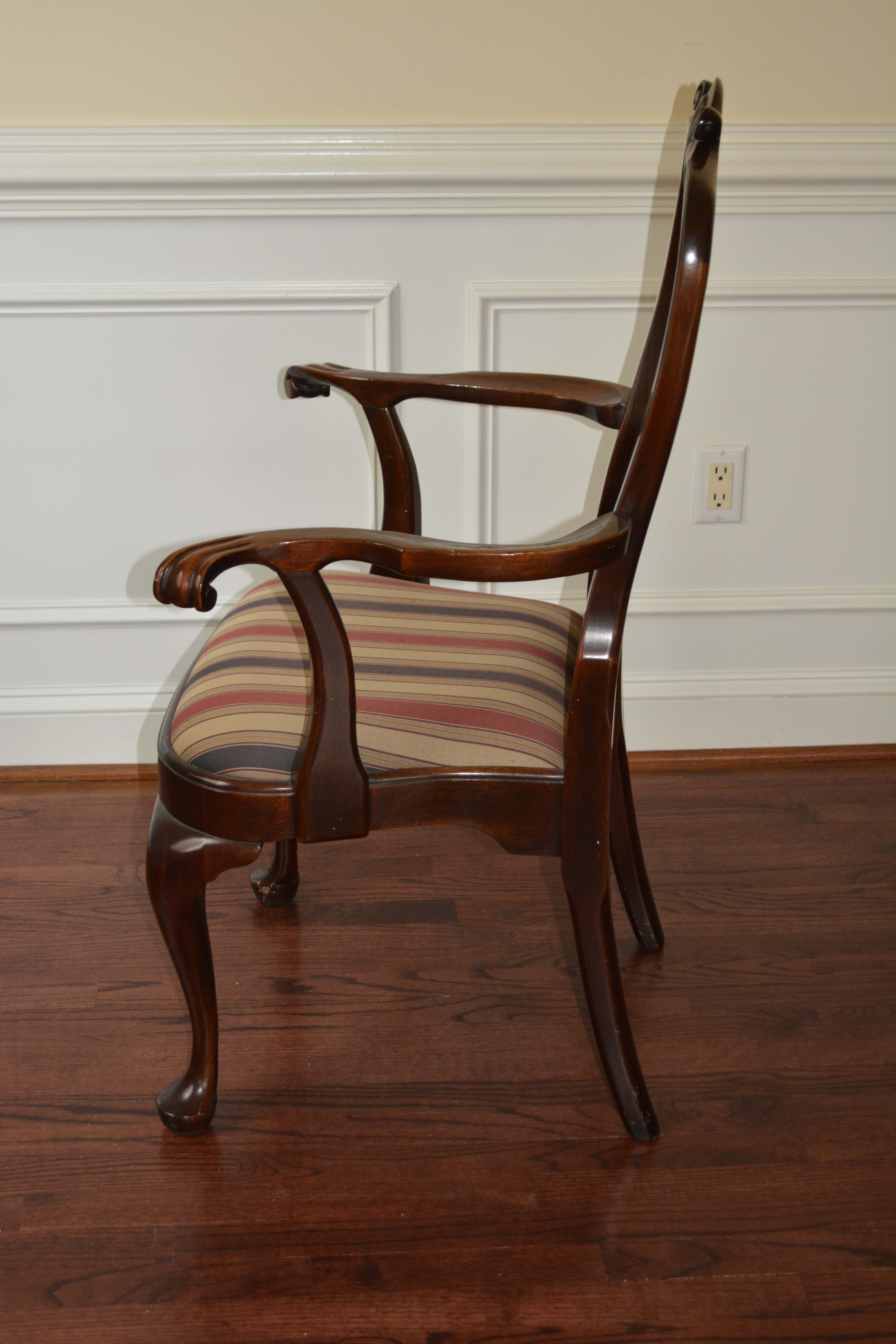 Pair of Queen Anne Style Armchairs by Stickley