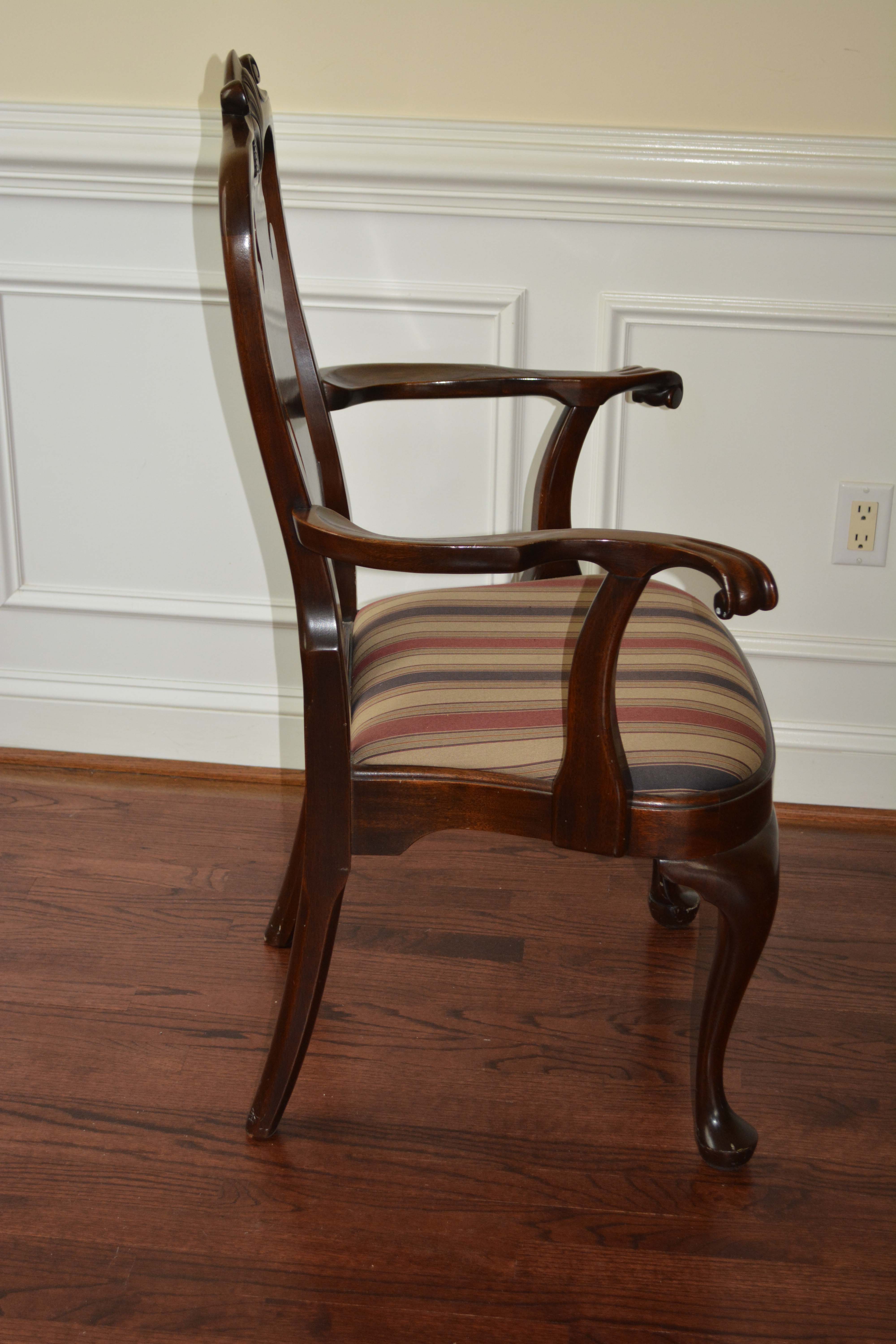 Pair of Queen Anne Style Armchairs by Stickley
