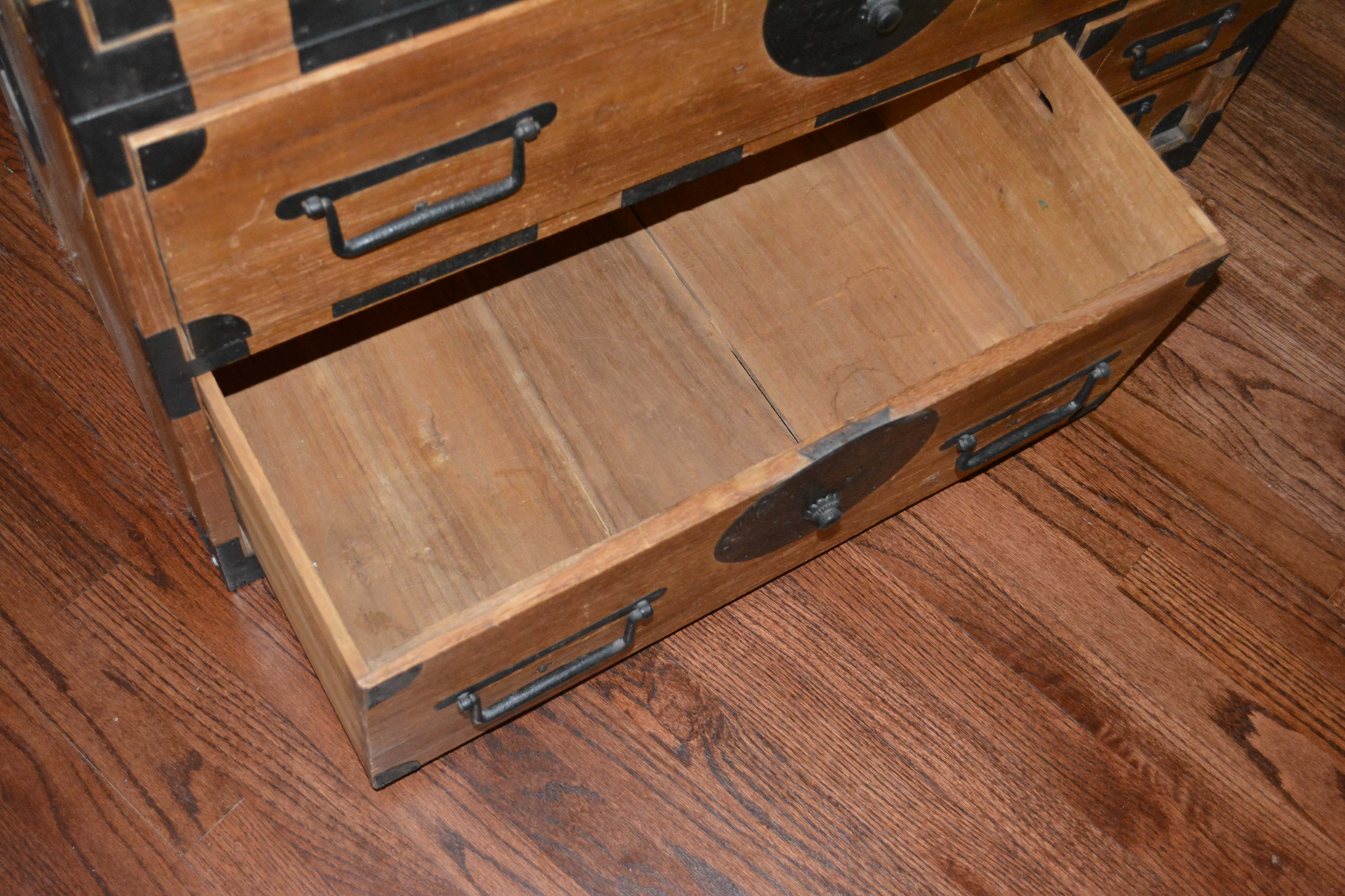 Antique Japanese Stacking Campaign Chests