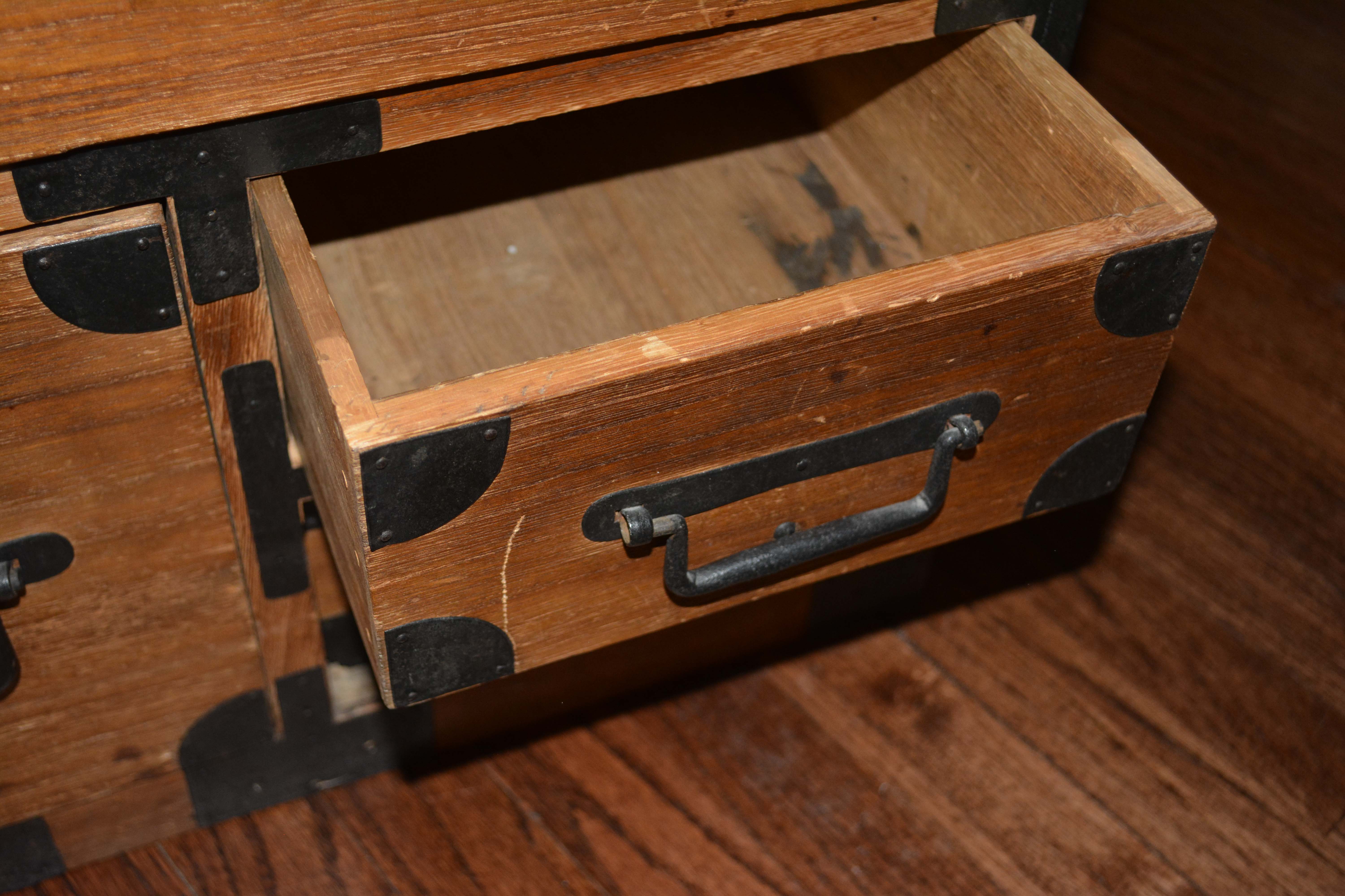 Antique Japanese Stacking Campaign Chests