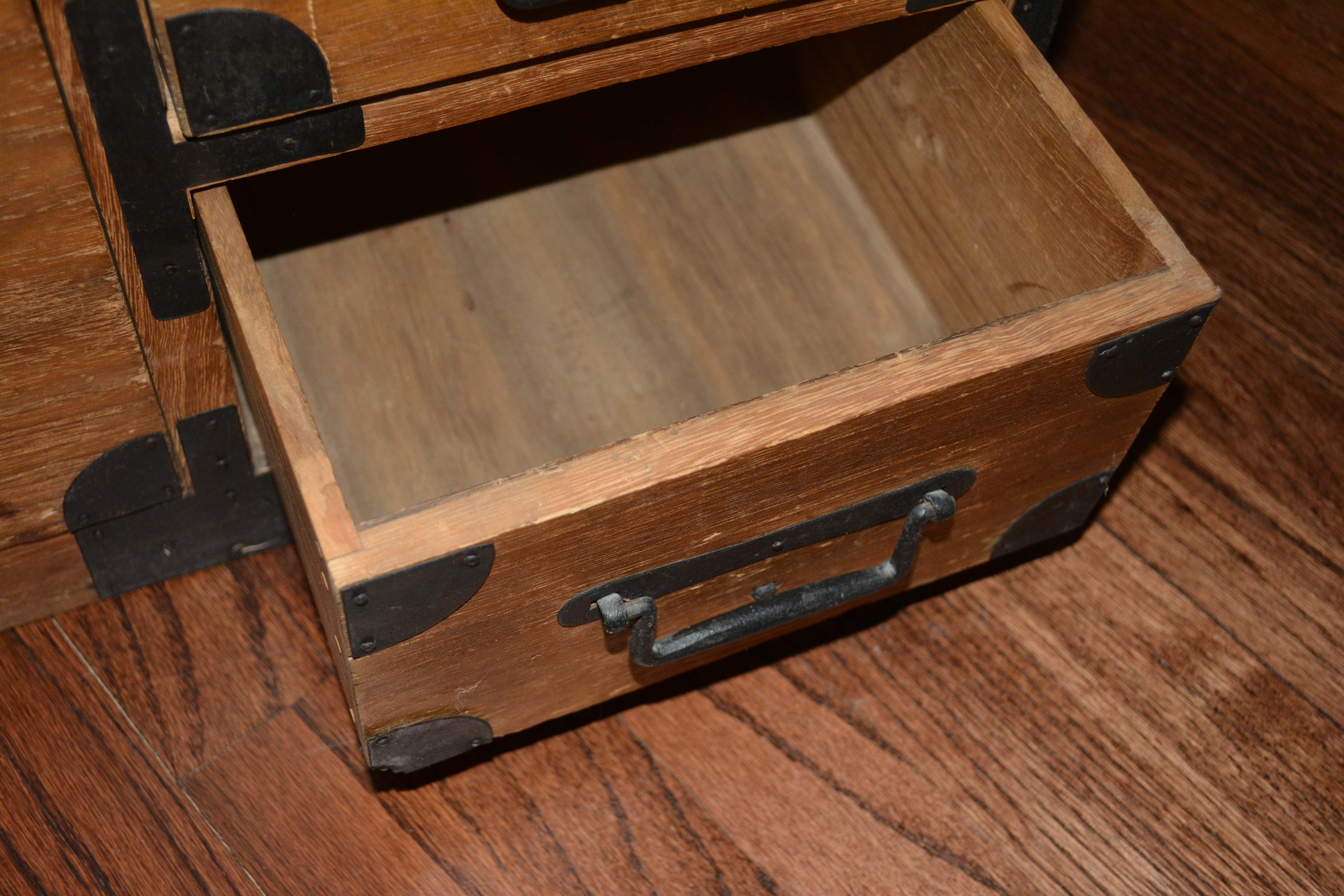 Antique Japanese Stacking Campaign Chests