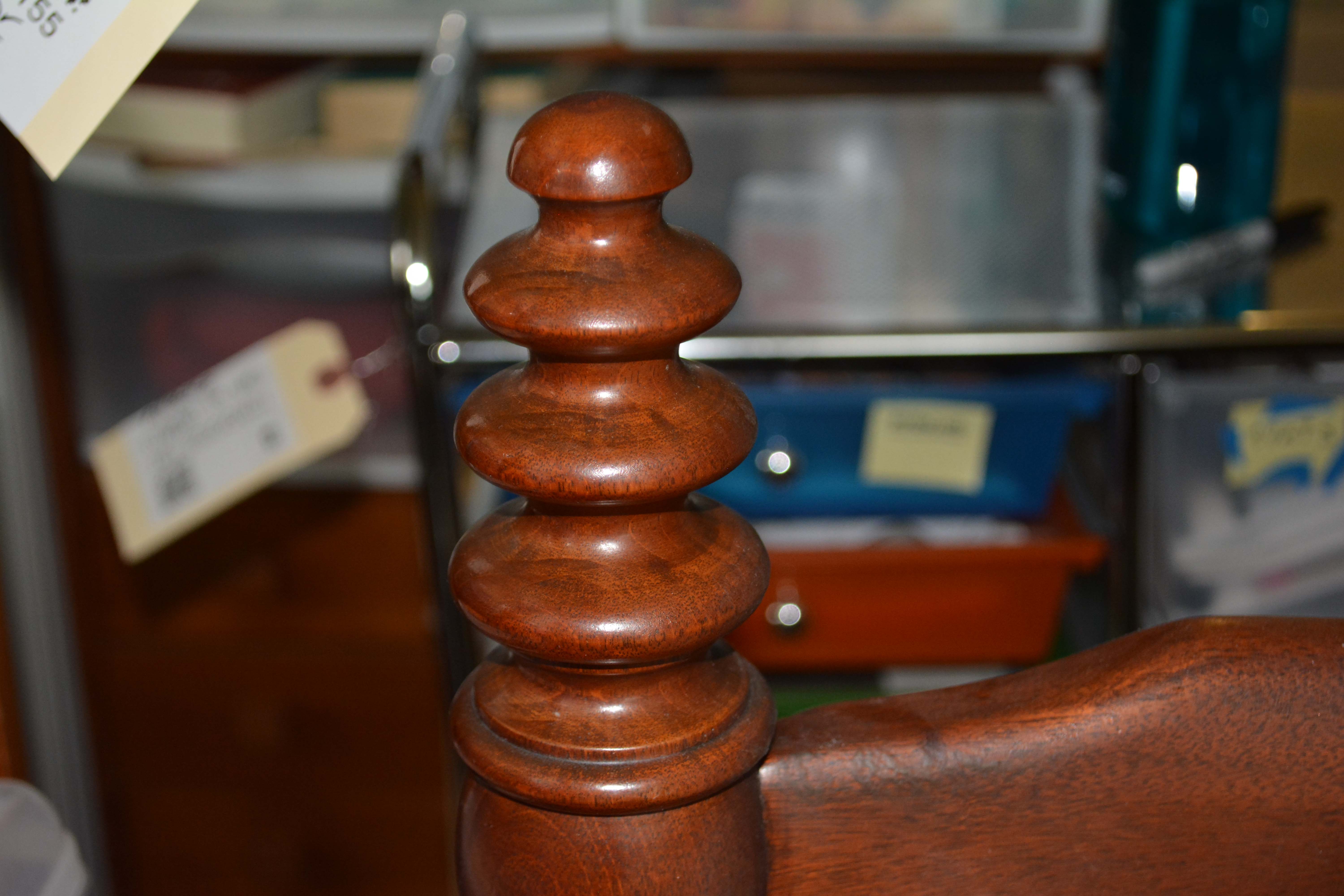 Vintage Mahogany Twin Spool Bed Frame