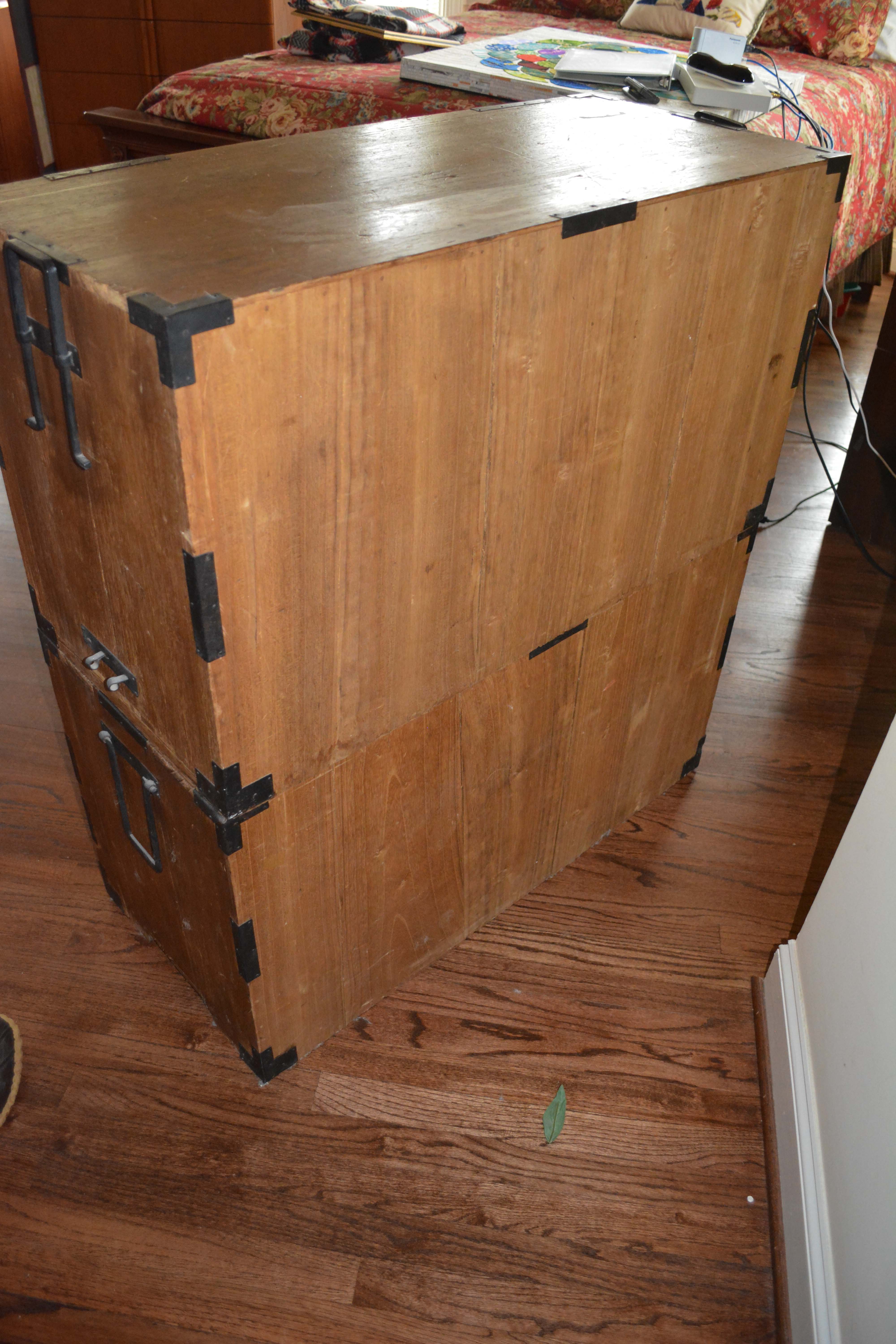 Antique Japanese Stacking Campaign Chests