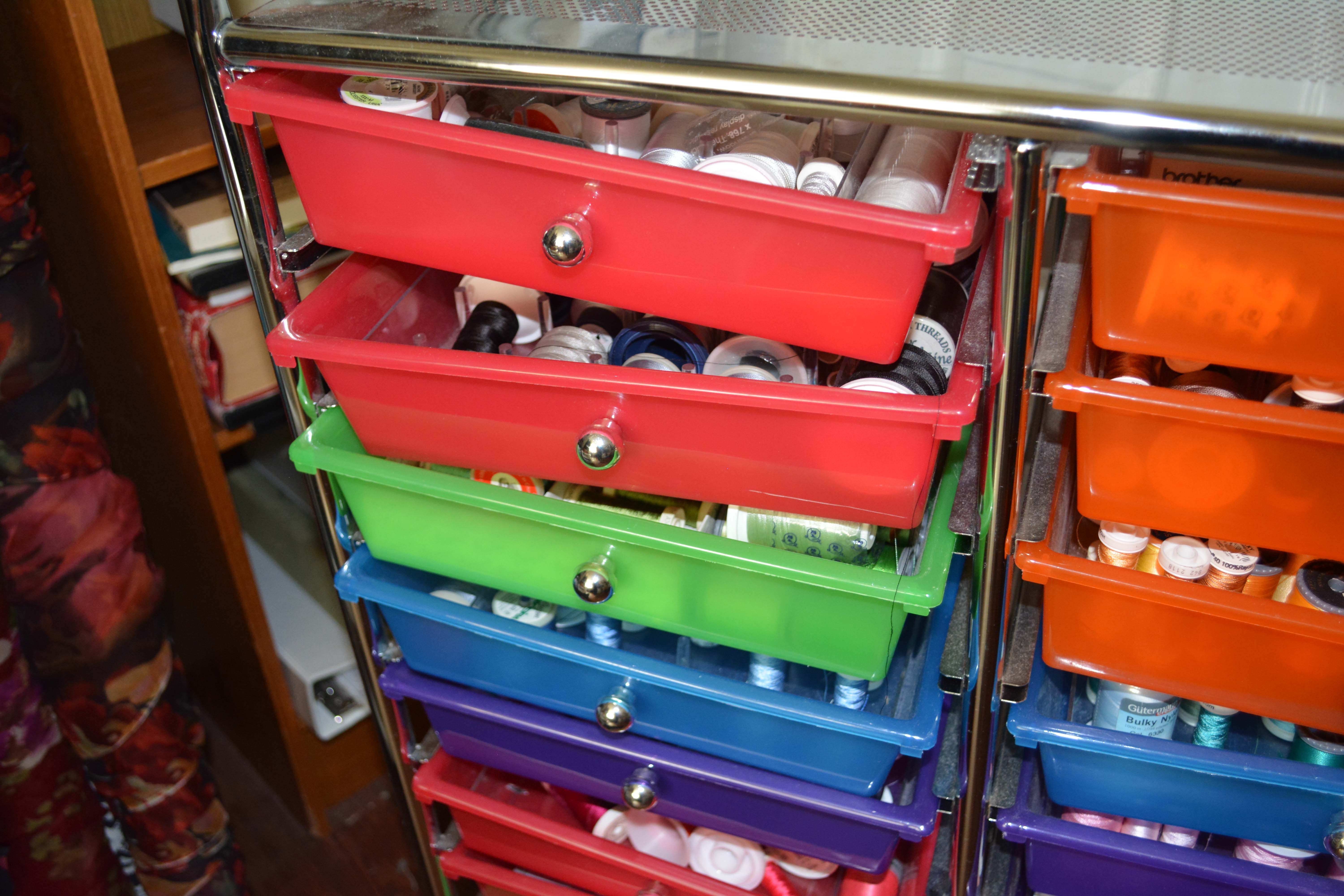Rolling Storage Carts of Thread