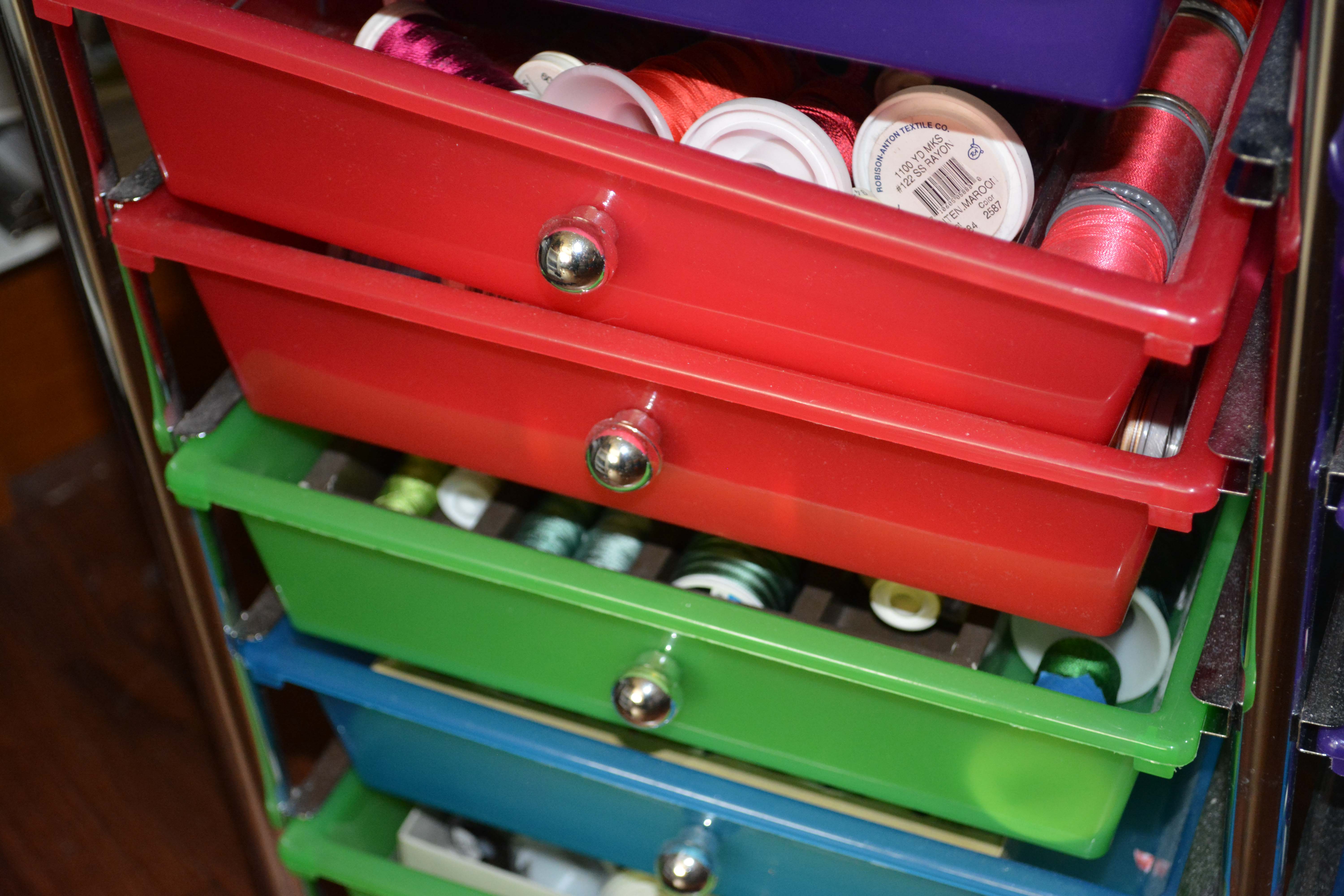 Rolling Storage Carts of Thread