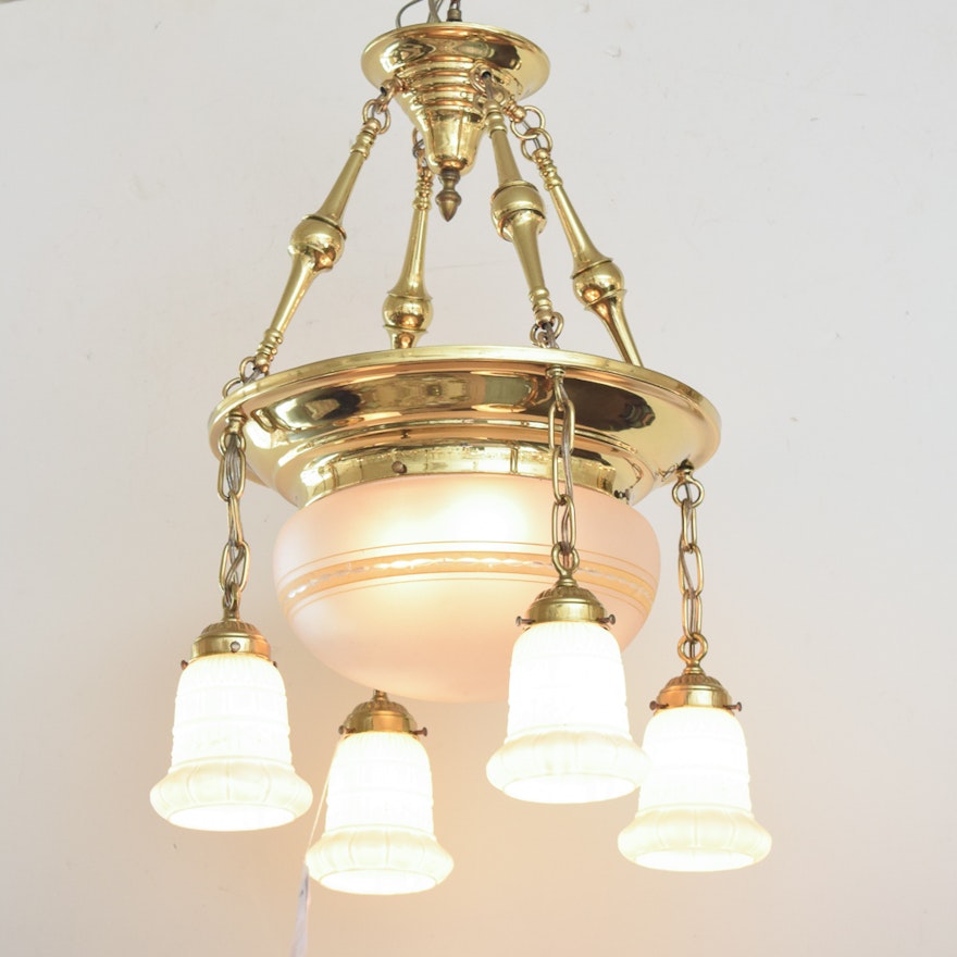 Antique Ceiling Lamp with Pendant Shades
