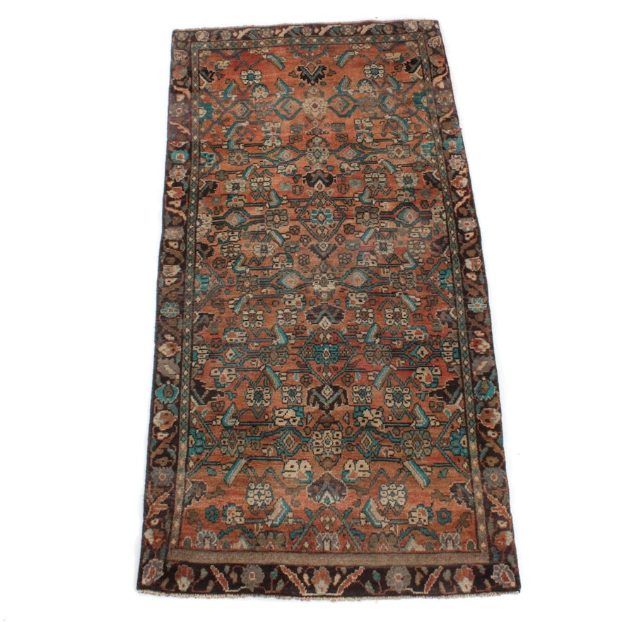 Vintage Hand-Knotted Persian Karaja Lilihan Sarouk Carpet Runner