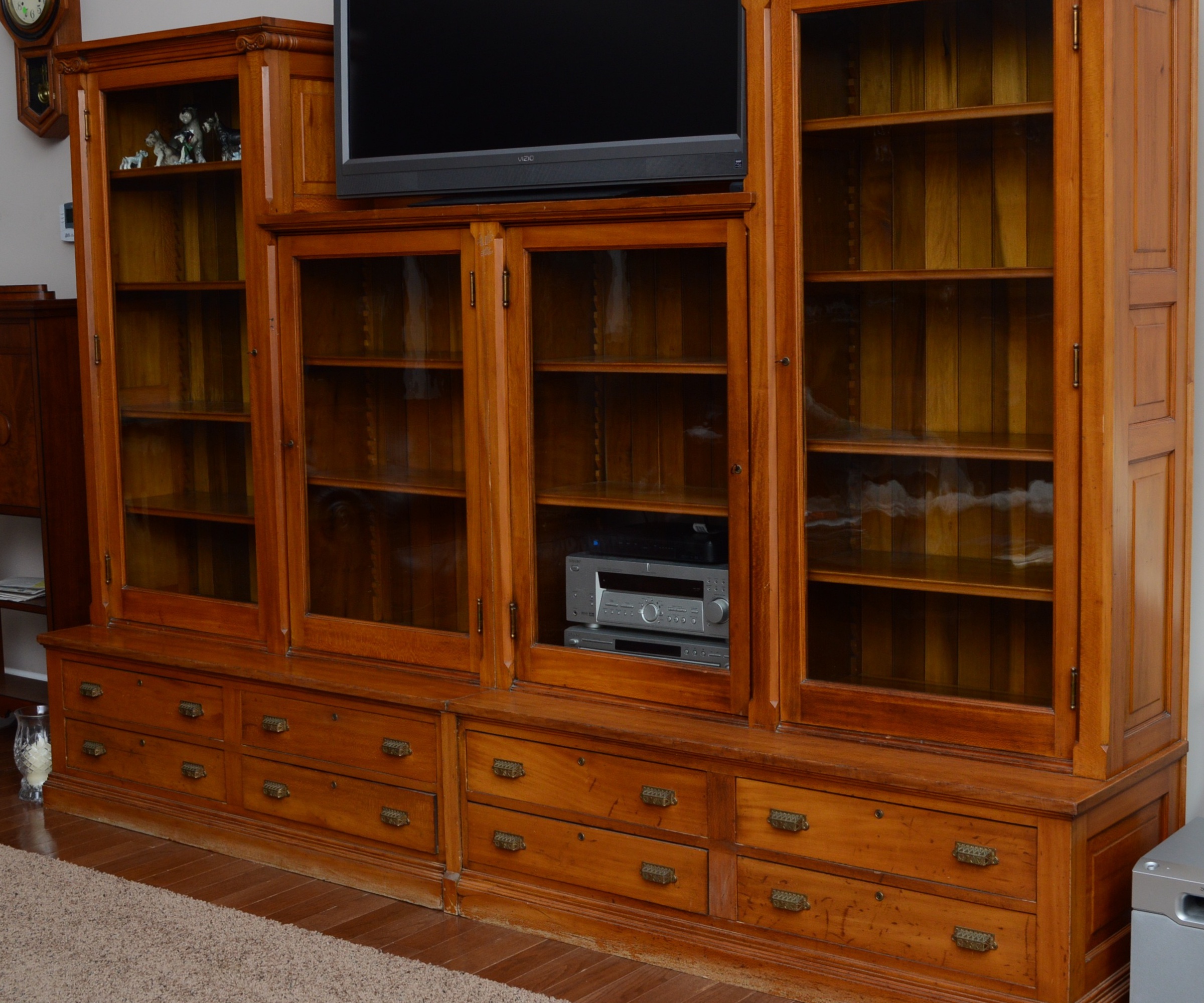 Antique Sycamore Wood Wall Unit