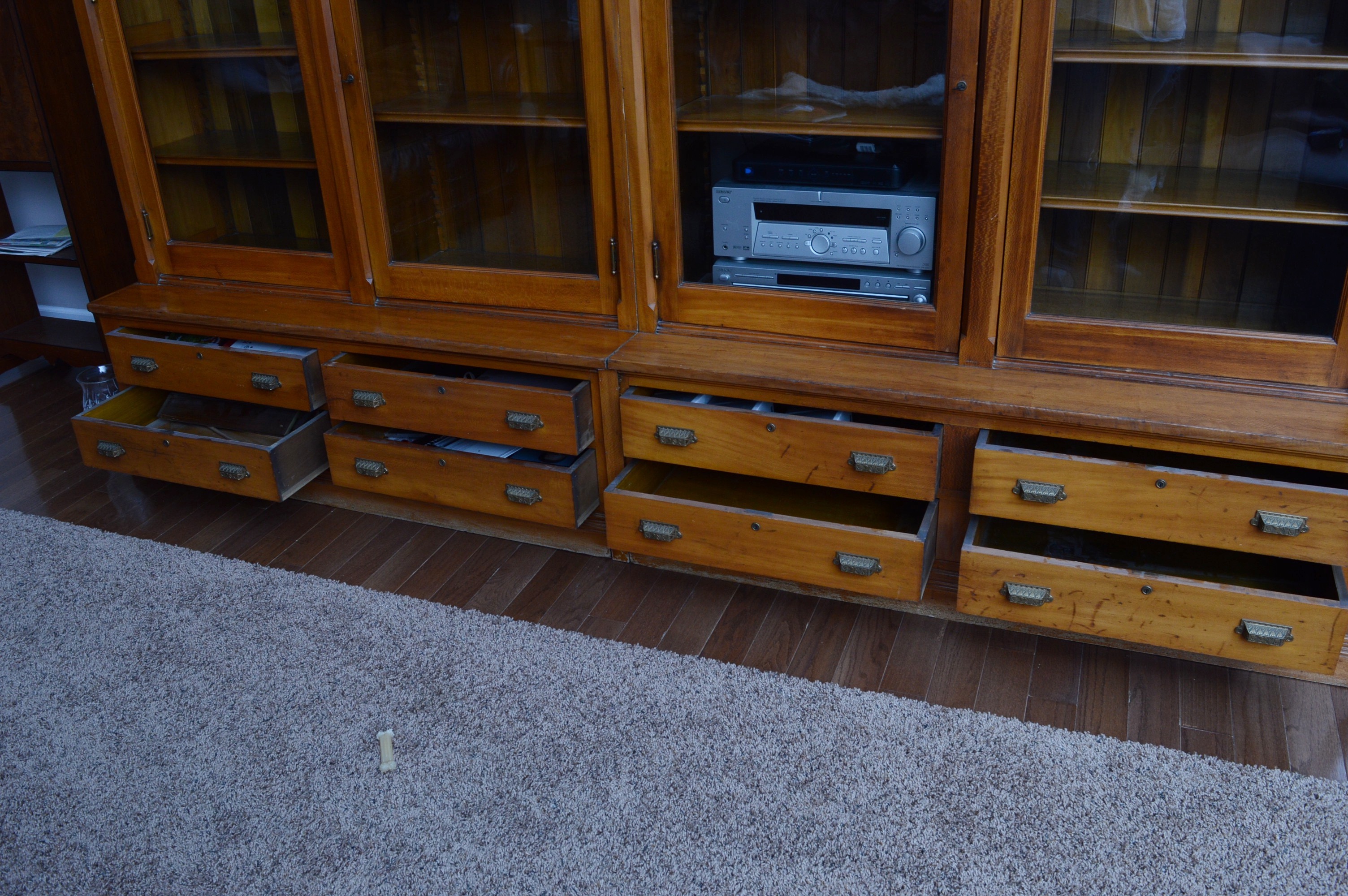 Antique Sycamore Wood Wall Unit