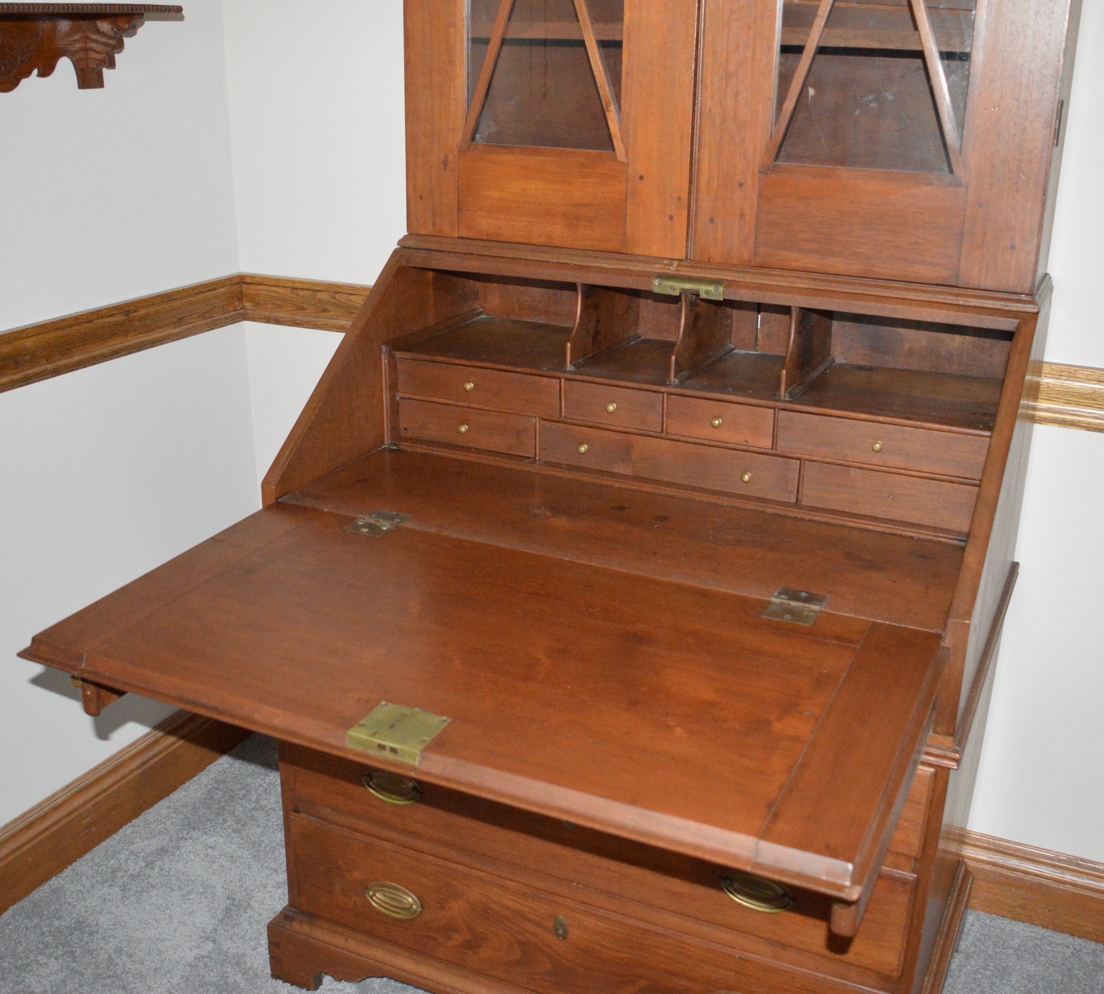 Antique Federal Style Walnut Secretary Desk