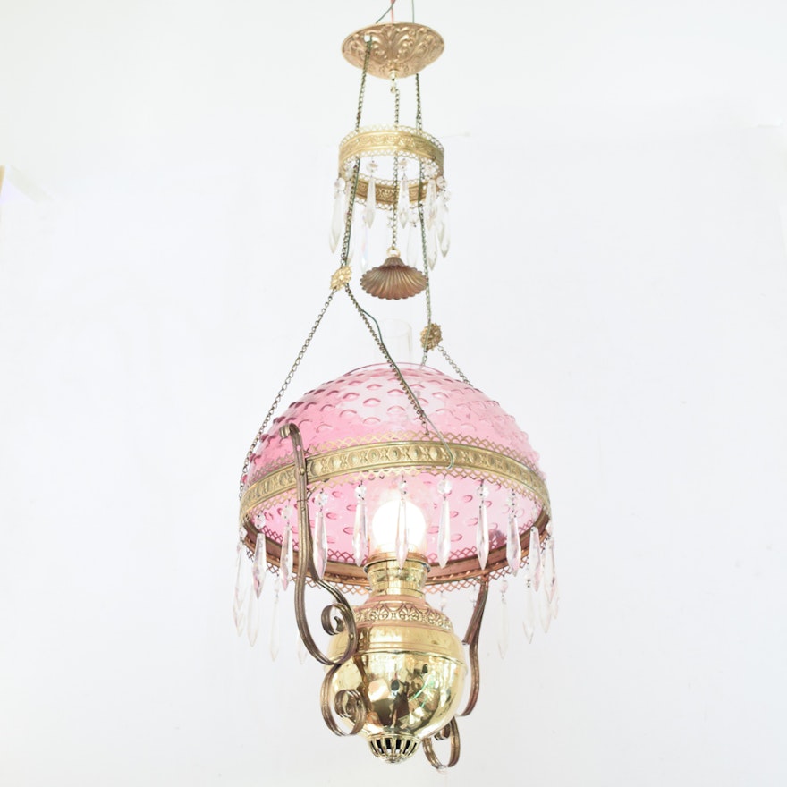 Parlor Style Converted Ceiling Lamp