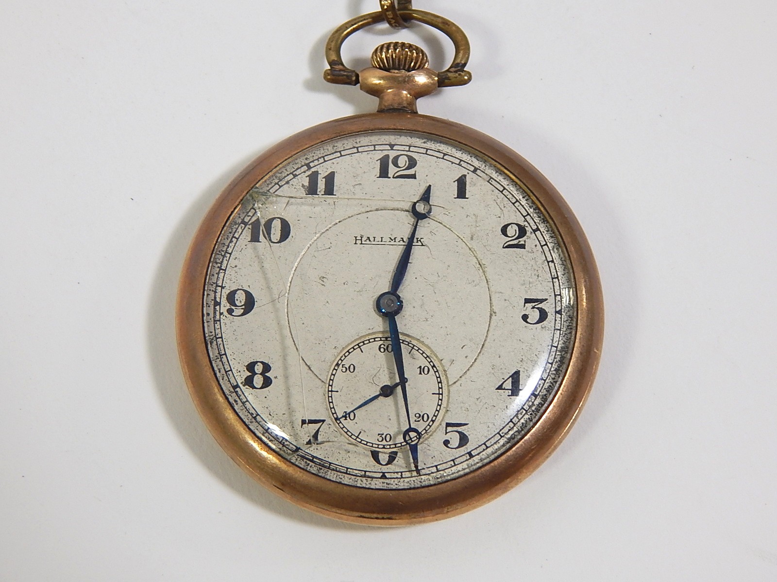 Vintage Hallmark Pocket Watch with Coin Fob and Chain