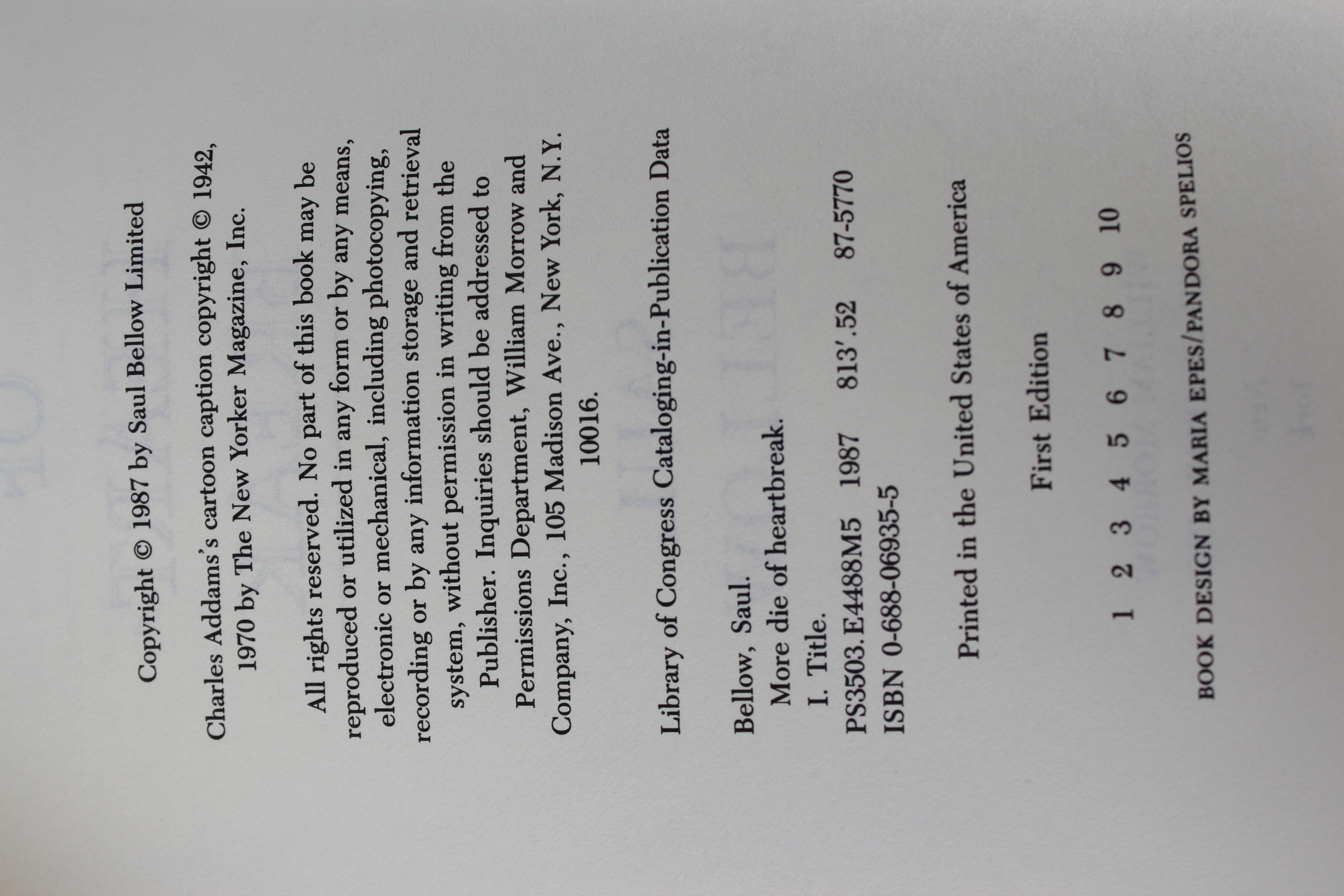 Five Saul Bellow Novels, Three First Editions