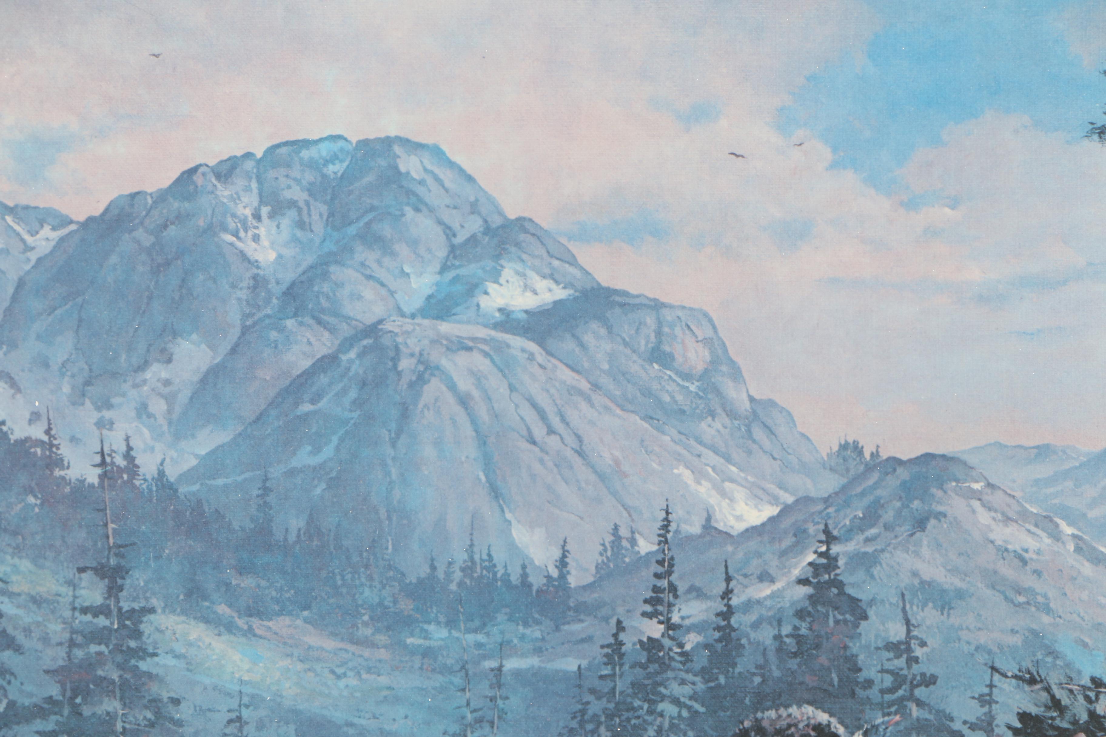 Offset Lithographs of Mountain Scenes After Tom J. Dooley