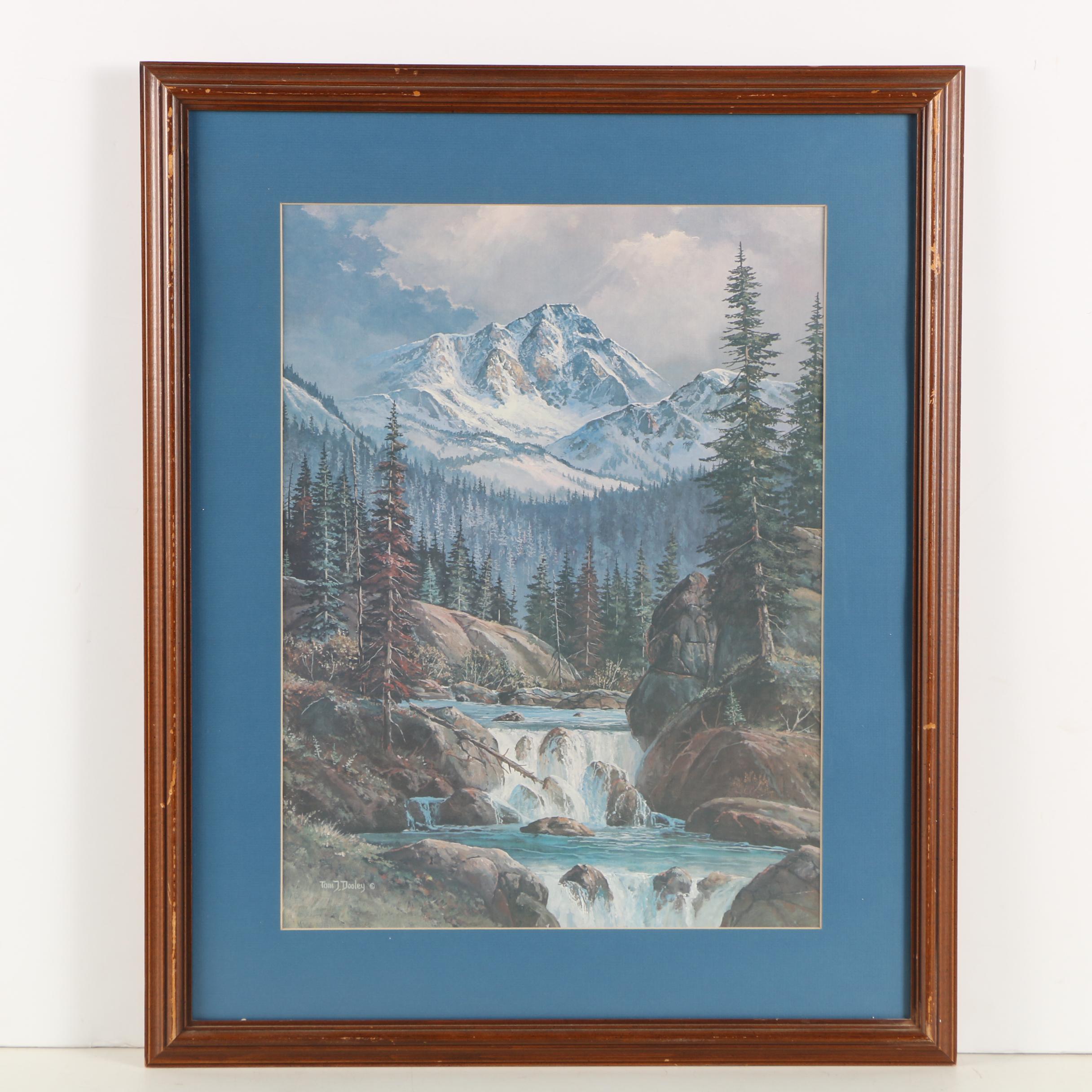 Offset Lithographs of Mountain Scenes After Tom J. Dooley
