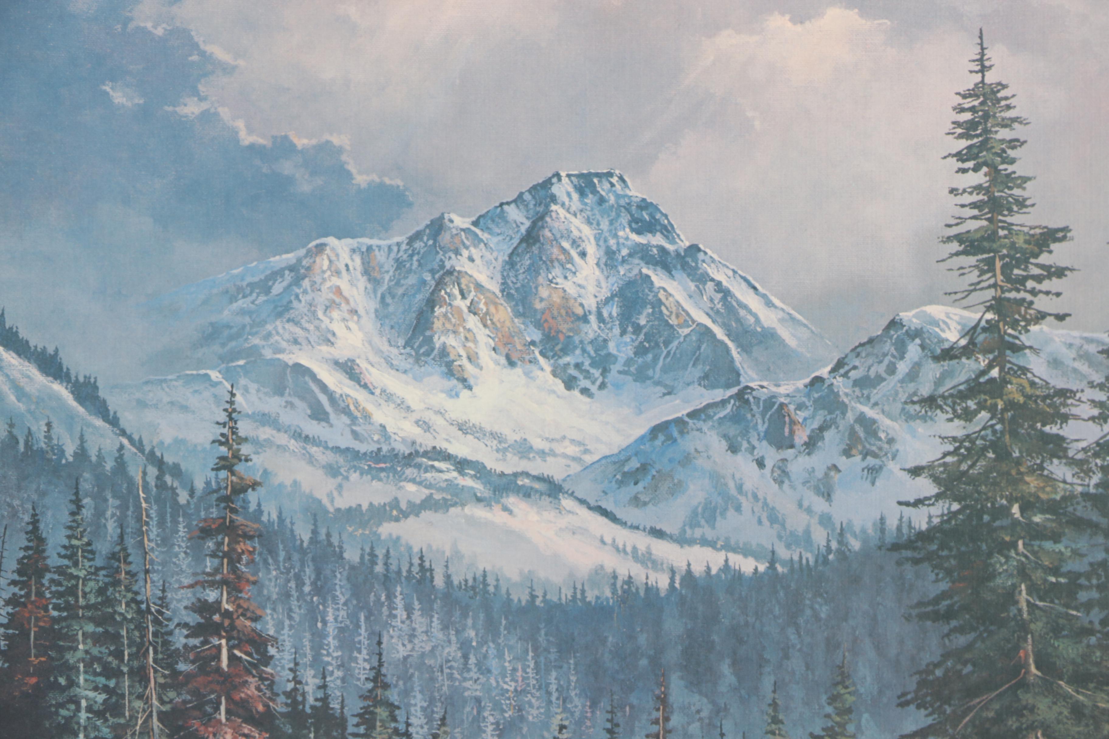 Offset Lithographs of Mountain Scenes After Tom J. Dooley